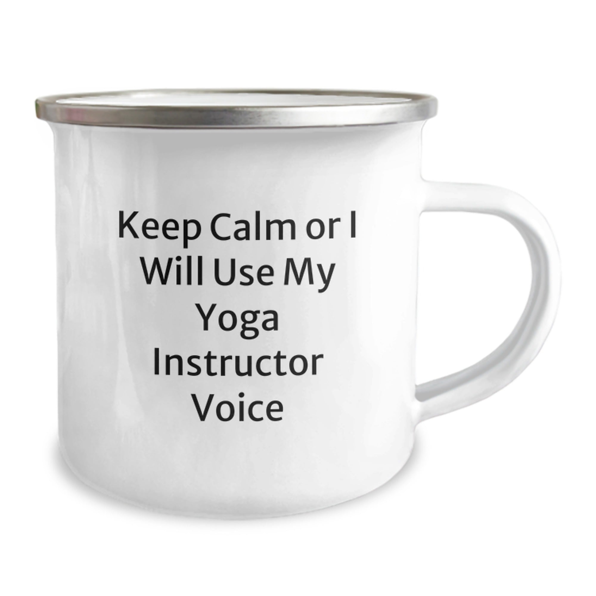 Funny Yoga Instructor Gifts from Friends to Graduation Unique Gifts for Men Women Coworkers Family - Keep Calm Or I Will Use My Yoga Instructor Voice Camping Mug - Image 2
