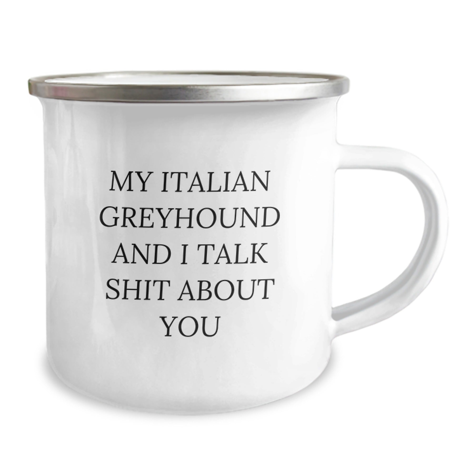 Funny Italian Greyhound Dog Gifts from Men to Friends - My Italian Greyhound And I Talk Shit About You Funny Camping Mug for Graduation - Image 2