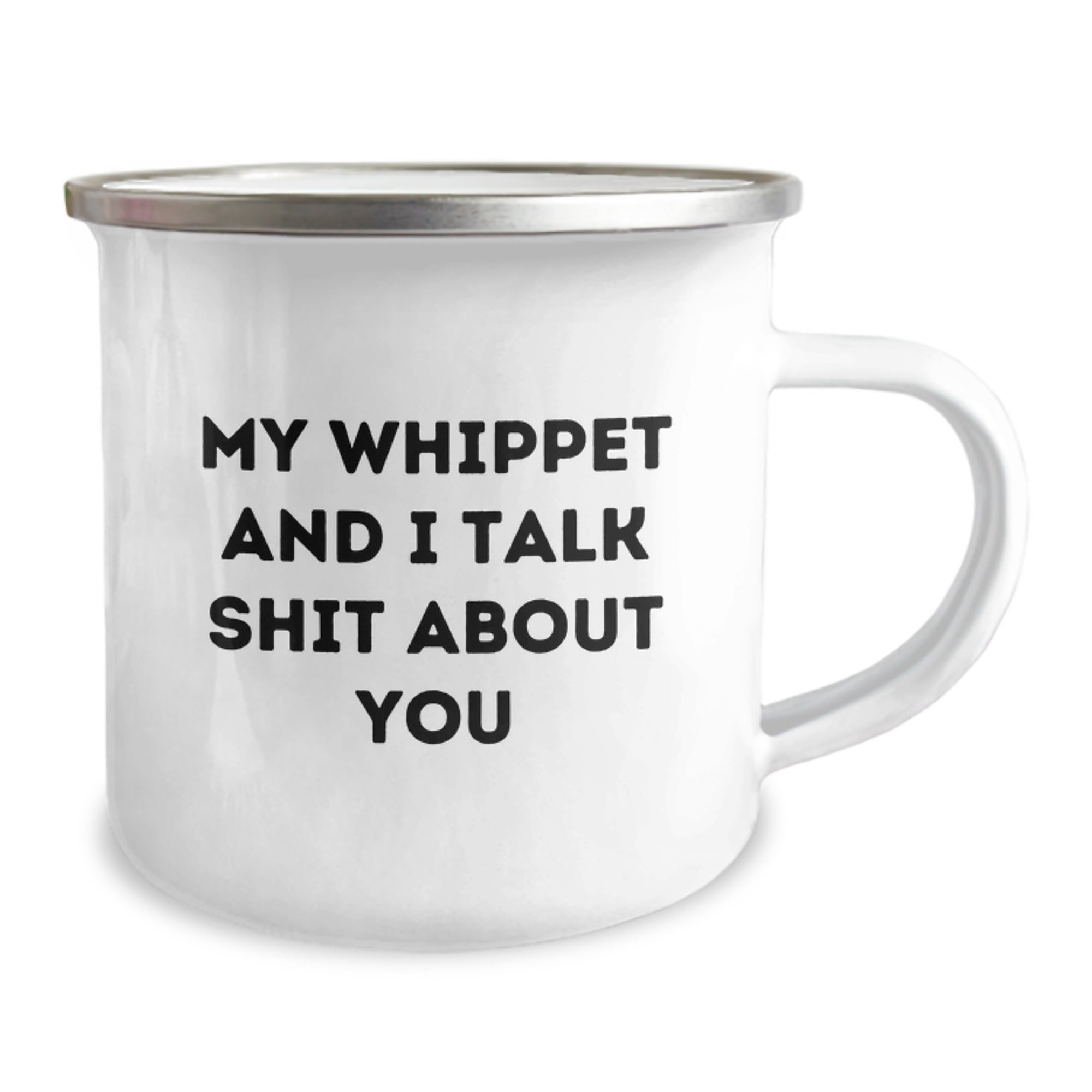 Funny Whippet Dog Gifts for Men from Friends at Graduation Unique Occasions Stainless Steel Camping Mug - Image 2