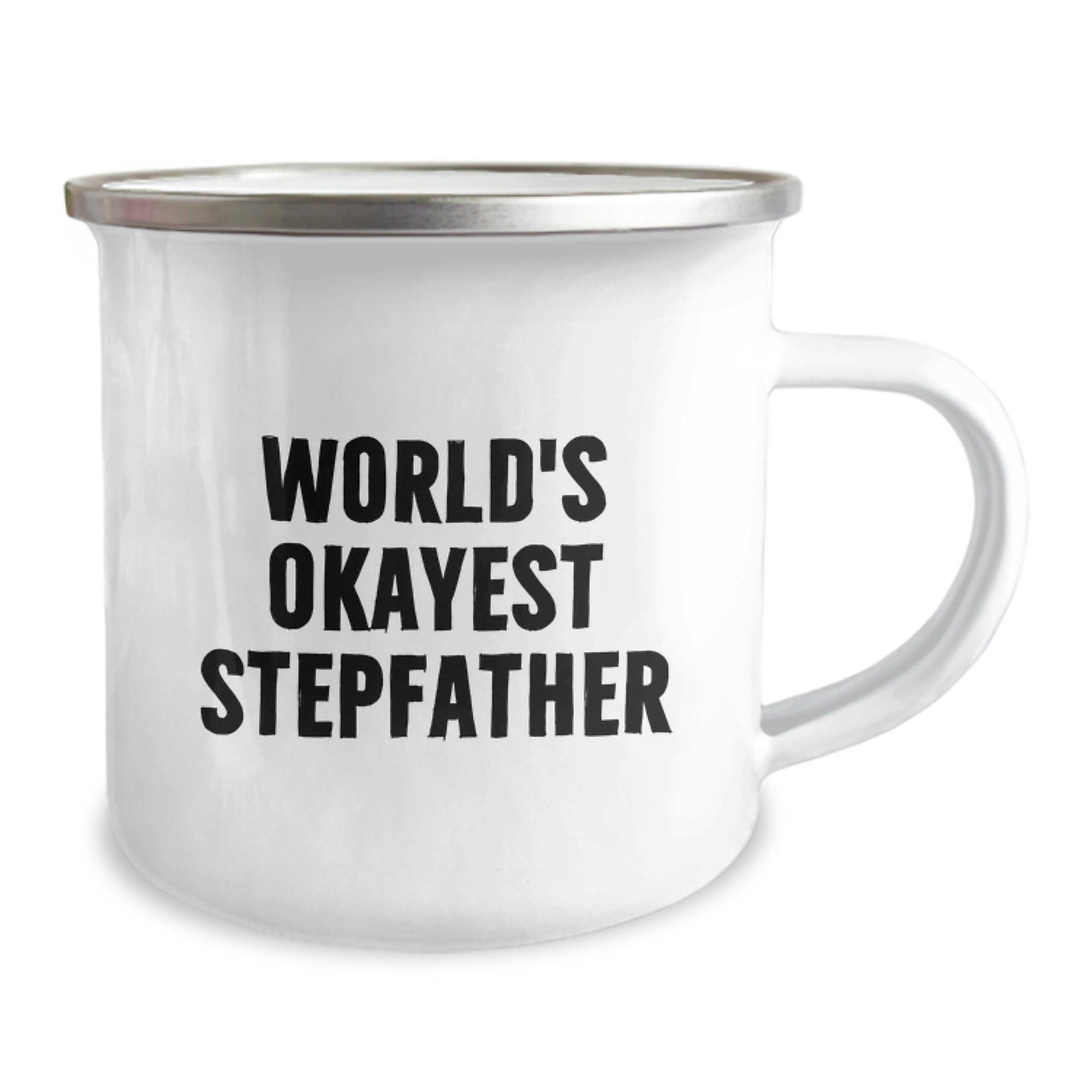 Funny Gifts from Men to Stepfather - World's Okayest Stepfather Camping Mug, Unique Christmas Unique Gifts for Dad Stepfather - Image 2