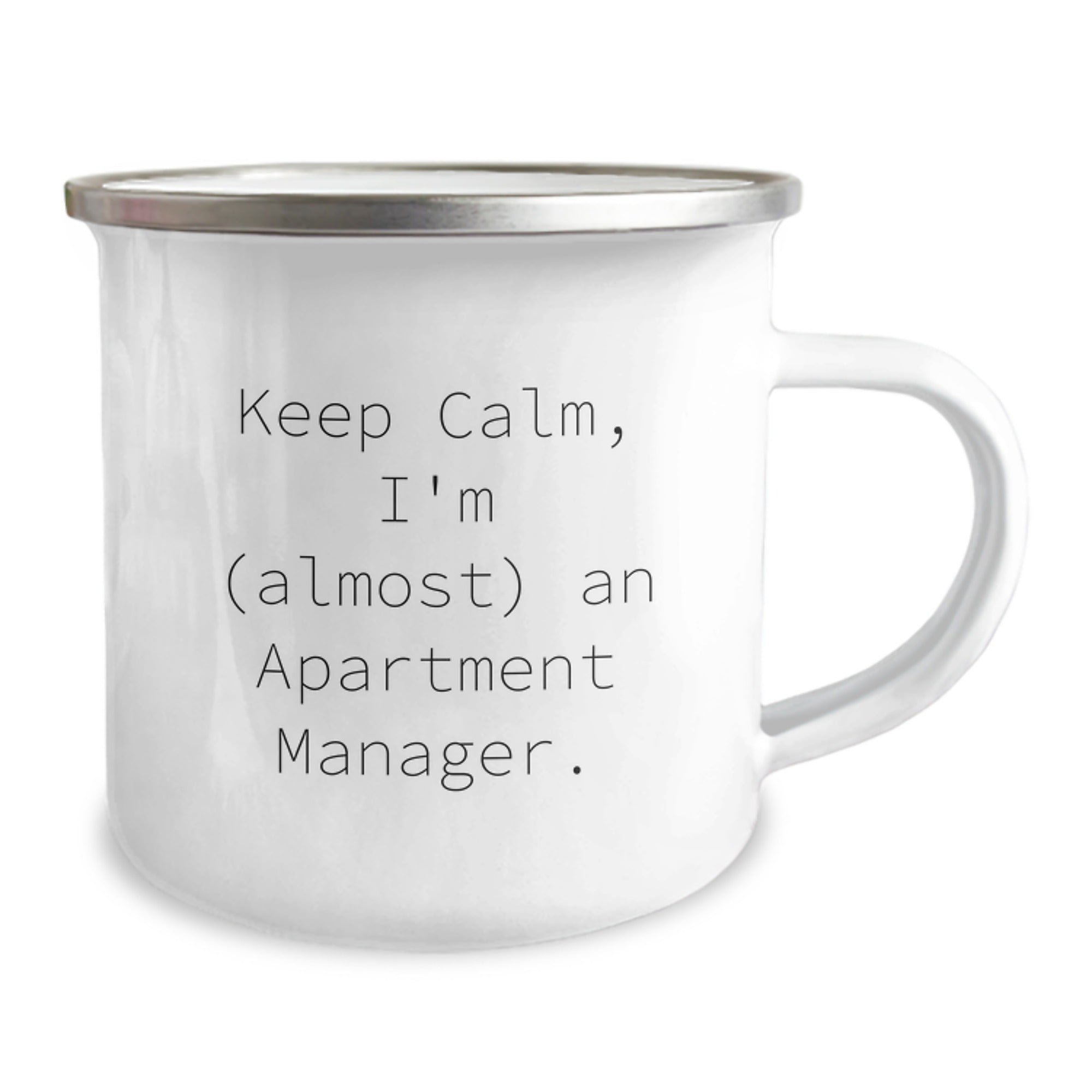 Funny Apartment Manager Gifts for Christmas - Camping Mug Keep Calm I'm (almost) An Apartment Manager. - Image 2