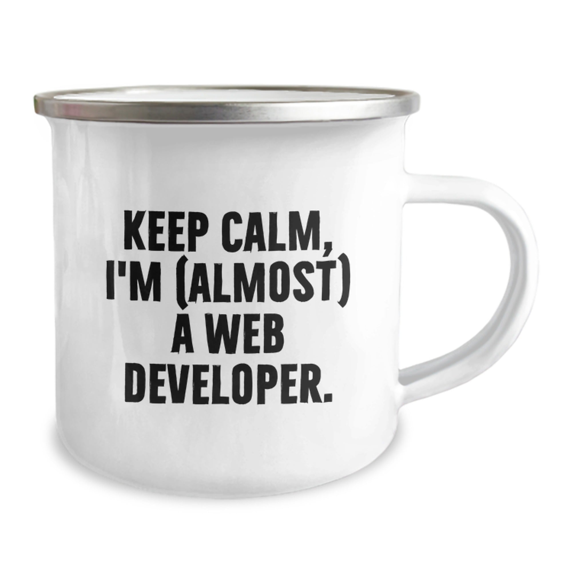 Unique Web Developer Gifts for Men Funny Camping Mug, Keep Calm I'm (almost) A Web Developer Christmas Memorable Present from Friends, Web Developer Mug - Image 2