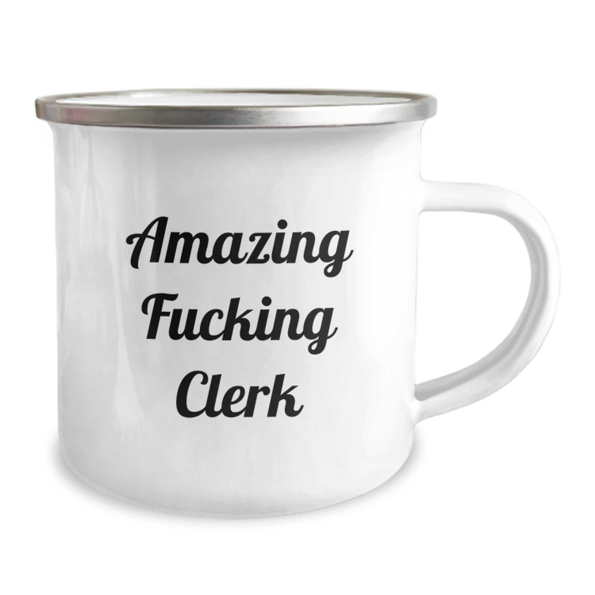 Funny Clerk Gifts for Men, Christmas Unique Presents from Family, Amazing F--king Clerk Stainless Steel Camping Mug, 12 oz Capacity - Image 2