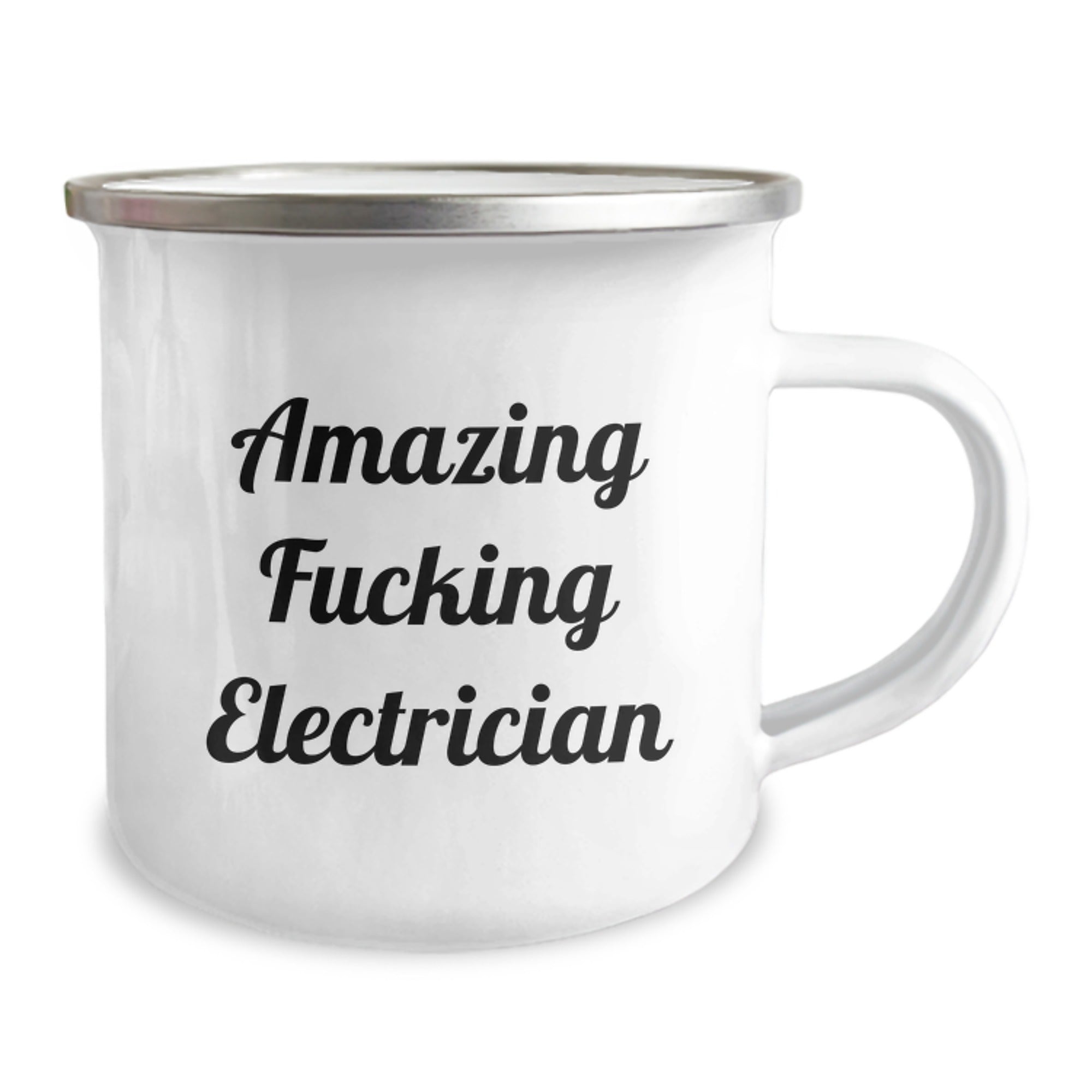 Funny Electrician Gifts from Friends for Amazing Electrician, Christmas Unique Camping Mug for Electricians, Stainless Steel 12 Oz Enamel Finish - Image 2