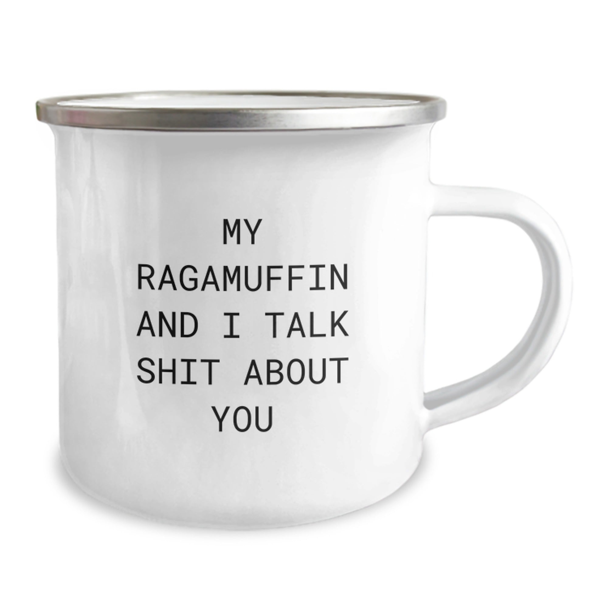 Funny Ragamuffin Cat Birthday Unique Gift from Friends - My Ragamuffin And I Talk Shit About You Camping Mug - Image 2
