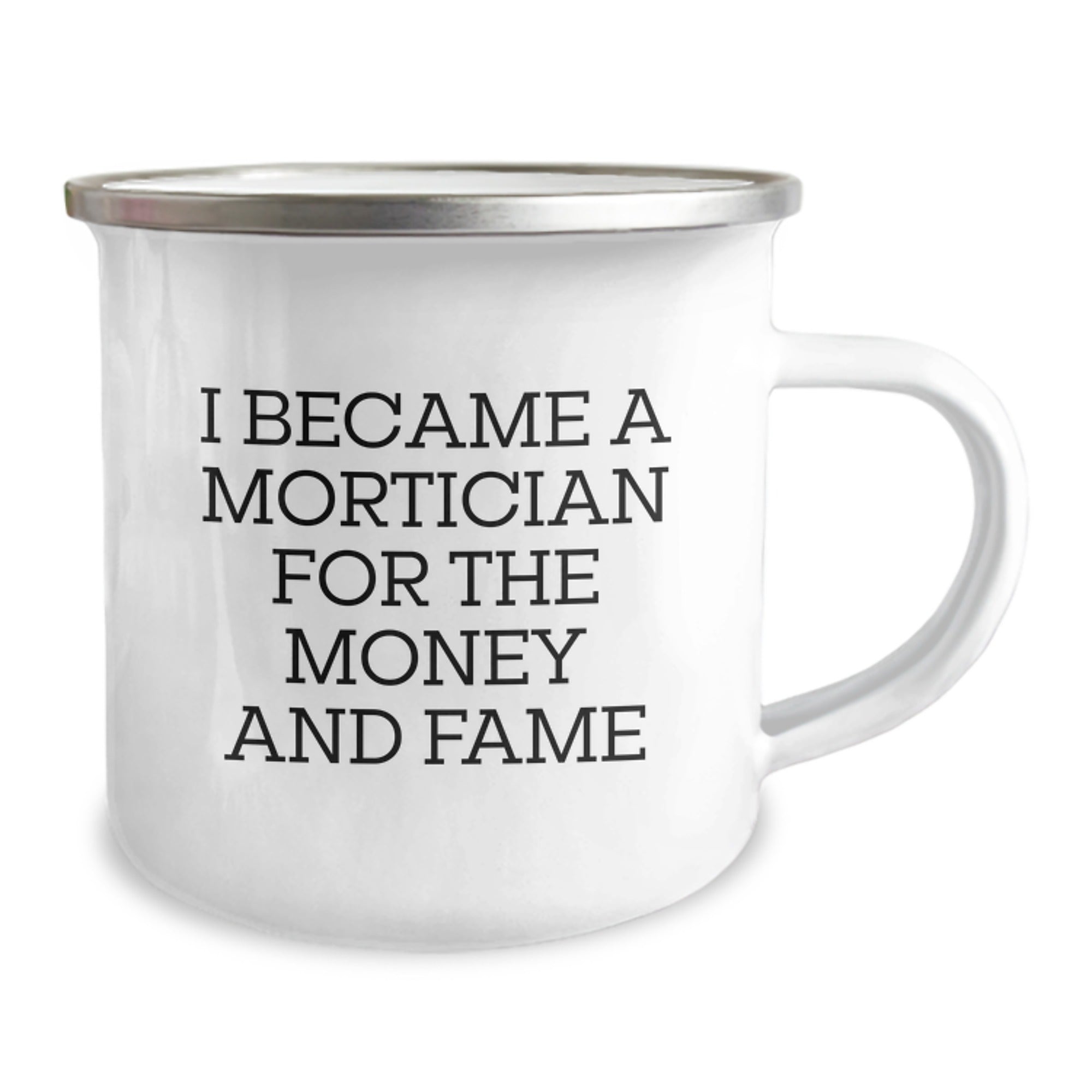 Funny Mortician Gifts from Friends and Family for Mortician Enthusiasts Christmas Unique Gifts - Camping Mug I Became A Mortician For The Money And Fame - Image 2