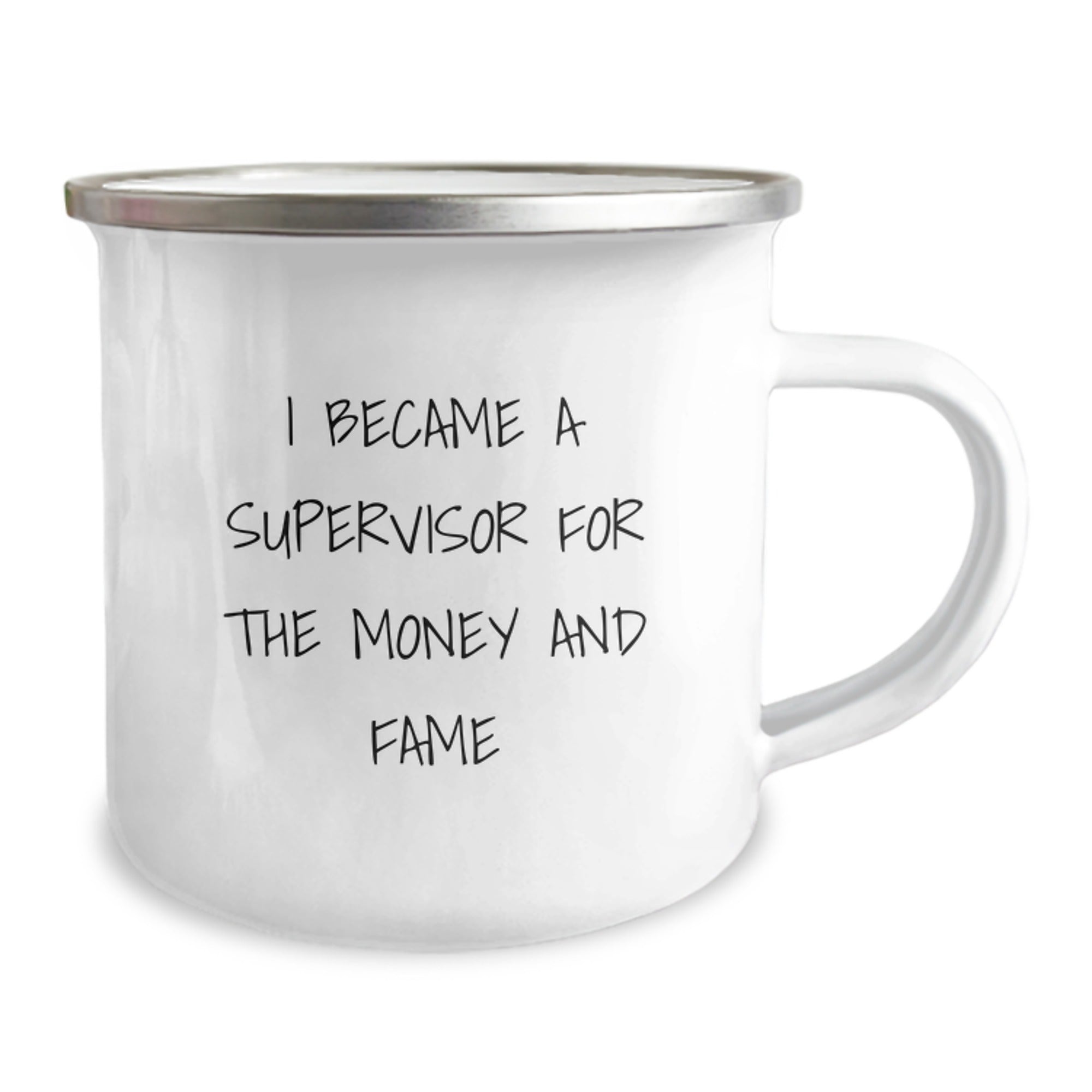 Funny Supervisor Gifts from Friends for Men Unique Christmas Unique Gifts, Supervisor Camping Mug, 'I Became A Supervisor For The Money And Fame' Funny Motivational Quote Mug - Image 2