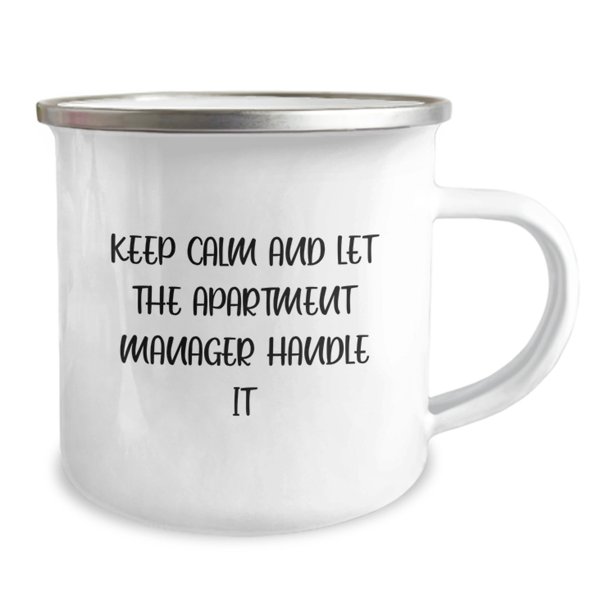 Funny Apartment Manager Gifts from Friends - Keep Calm And Let The Apartment Manager Handle It, Camping Mug for Graduation - Image 2