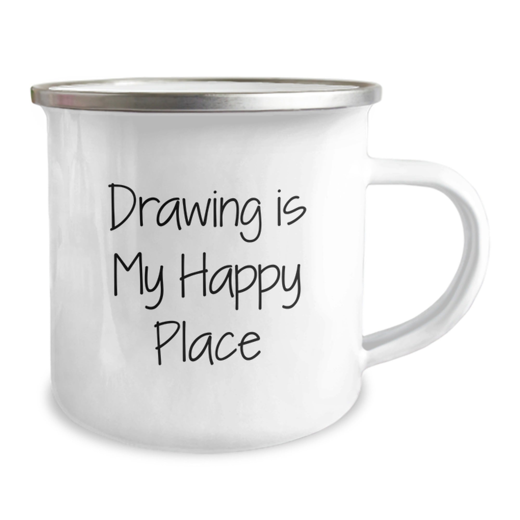 Drawing Gift for Him - Keepsake Camping Mug with Happy Place Quote - Image 2