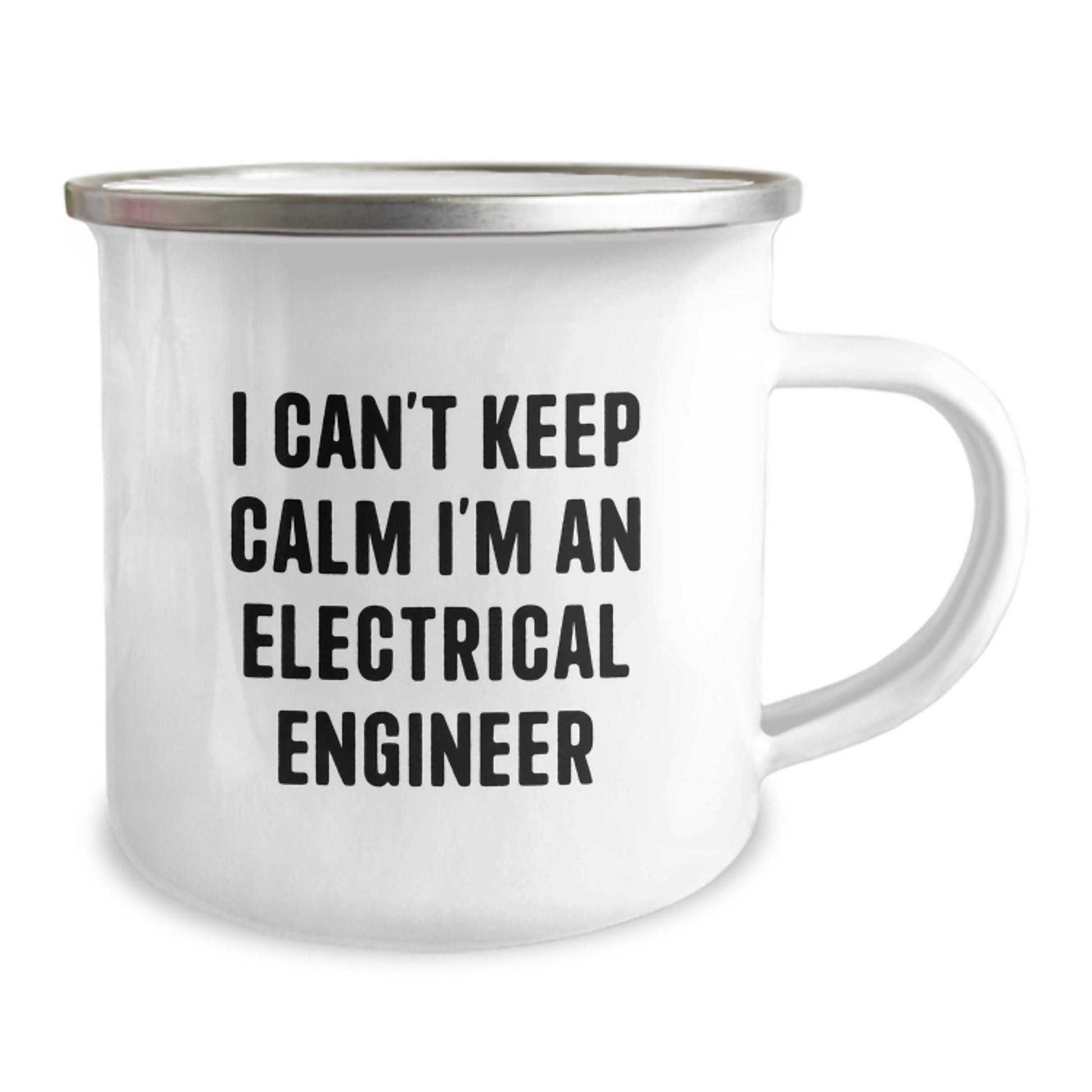 Funny Electrical Engineer Gifts from Friends to Electrical Engineer Graduates - I Can't Keep Calm I'm An Electrical Engineer Camping Mug, 12 oz Stainless Steel with Enamel Finish - Image 2