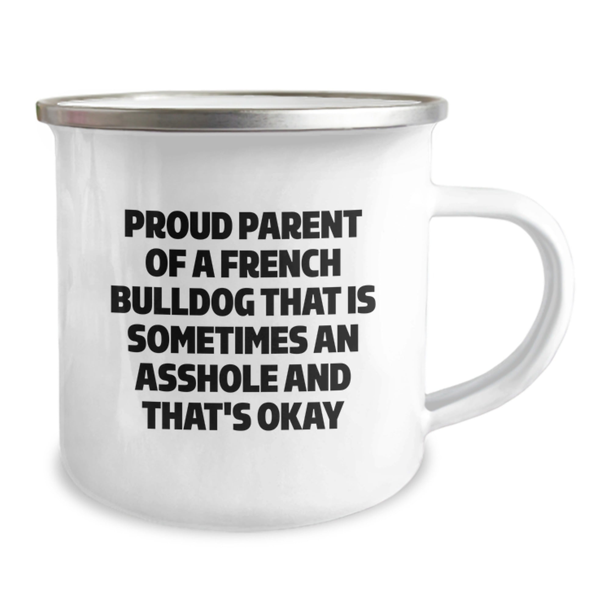 French Bulldog Keepsake Camping Mug for Him Birthday Gift Enamel Finish - Image 2