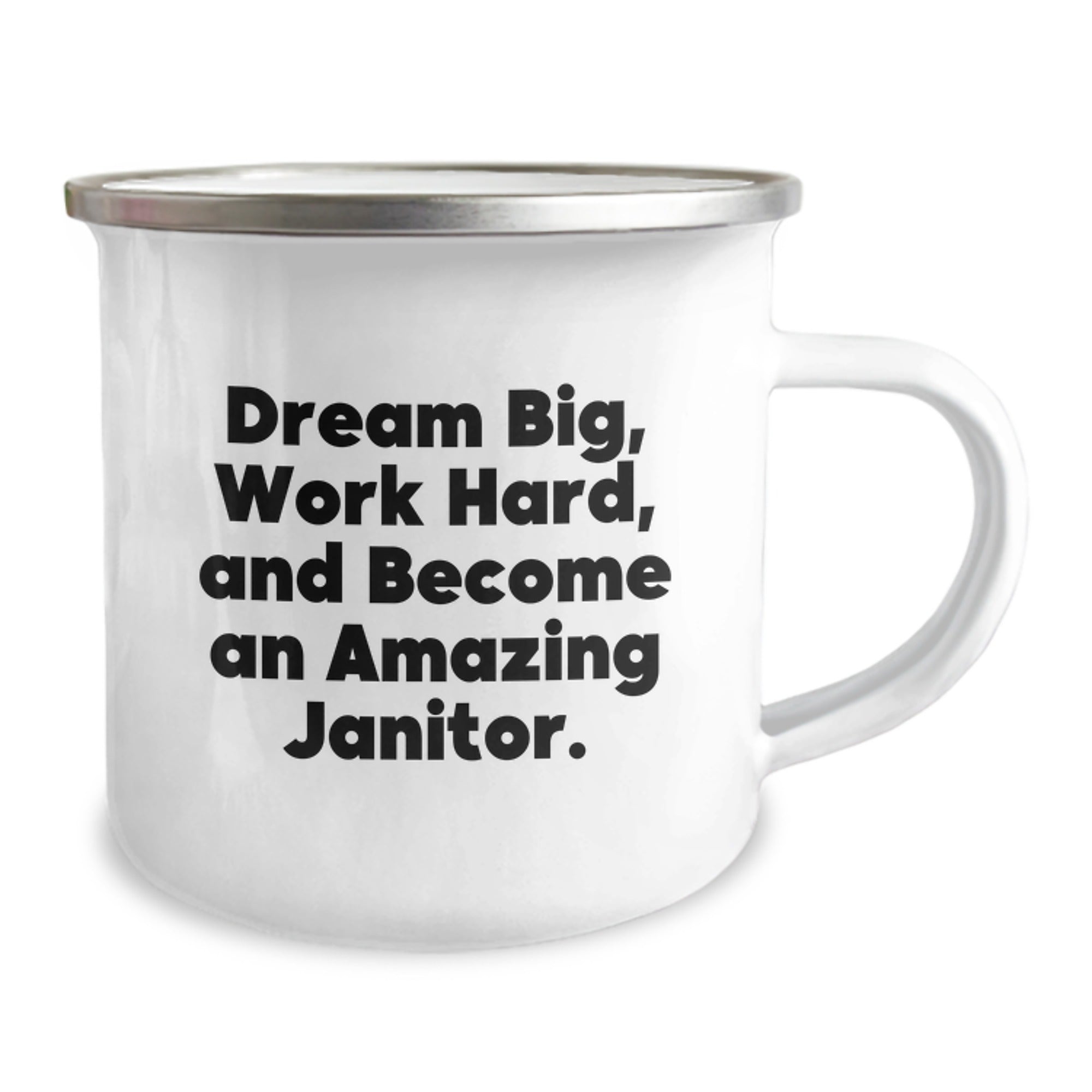 Funny Janitor Gifts for Men from Friends - 'Dream Big, Work Hard, And Become An Amazing Janitor' Christmas Unique Mugs for Janitor, Camping Mugs - Image 2