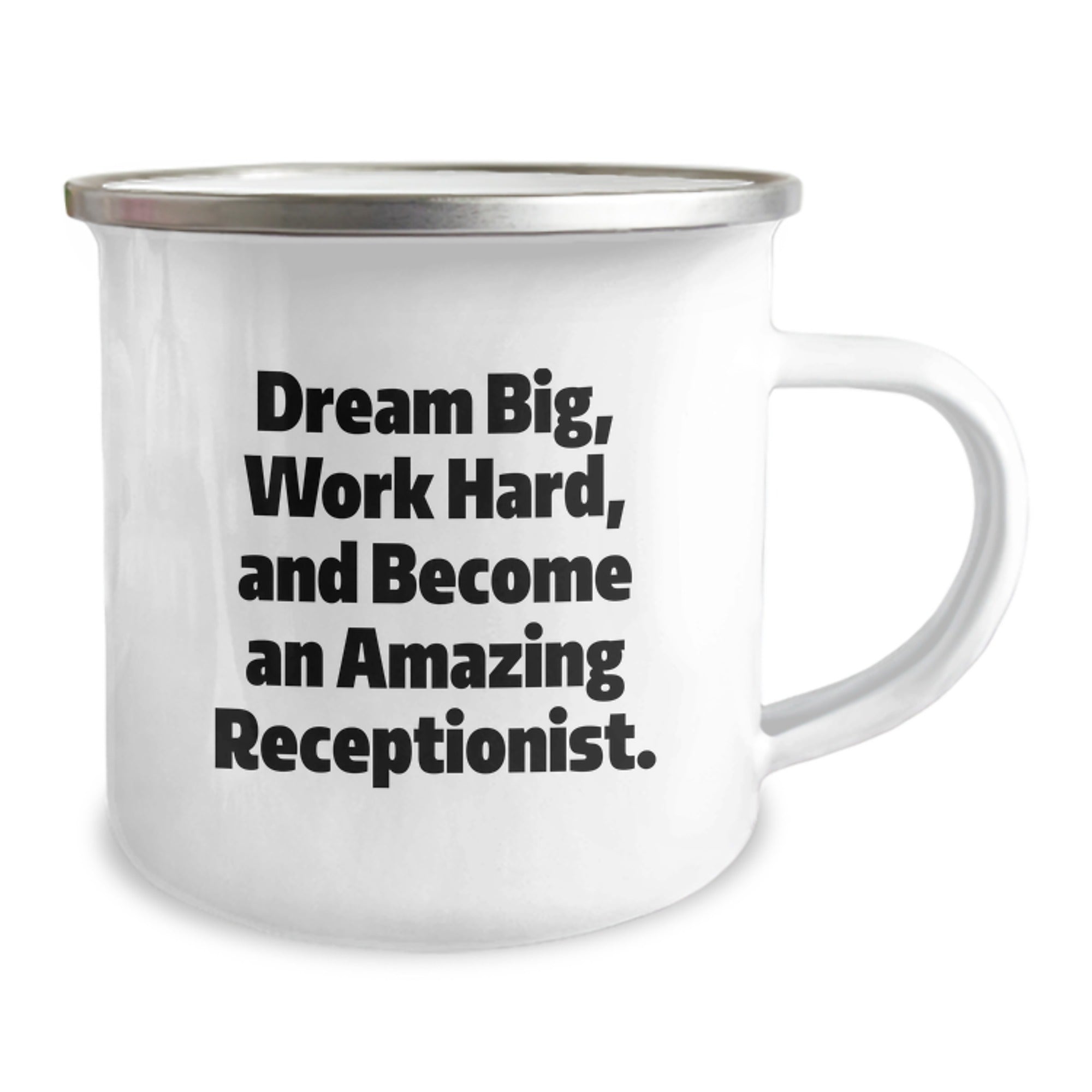 Funny Inspirational Gifts for Receptionists from Friends and Family - Dream Big Work Hard 12 oz Stainless Steel Camping Mug - Image 2