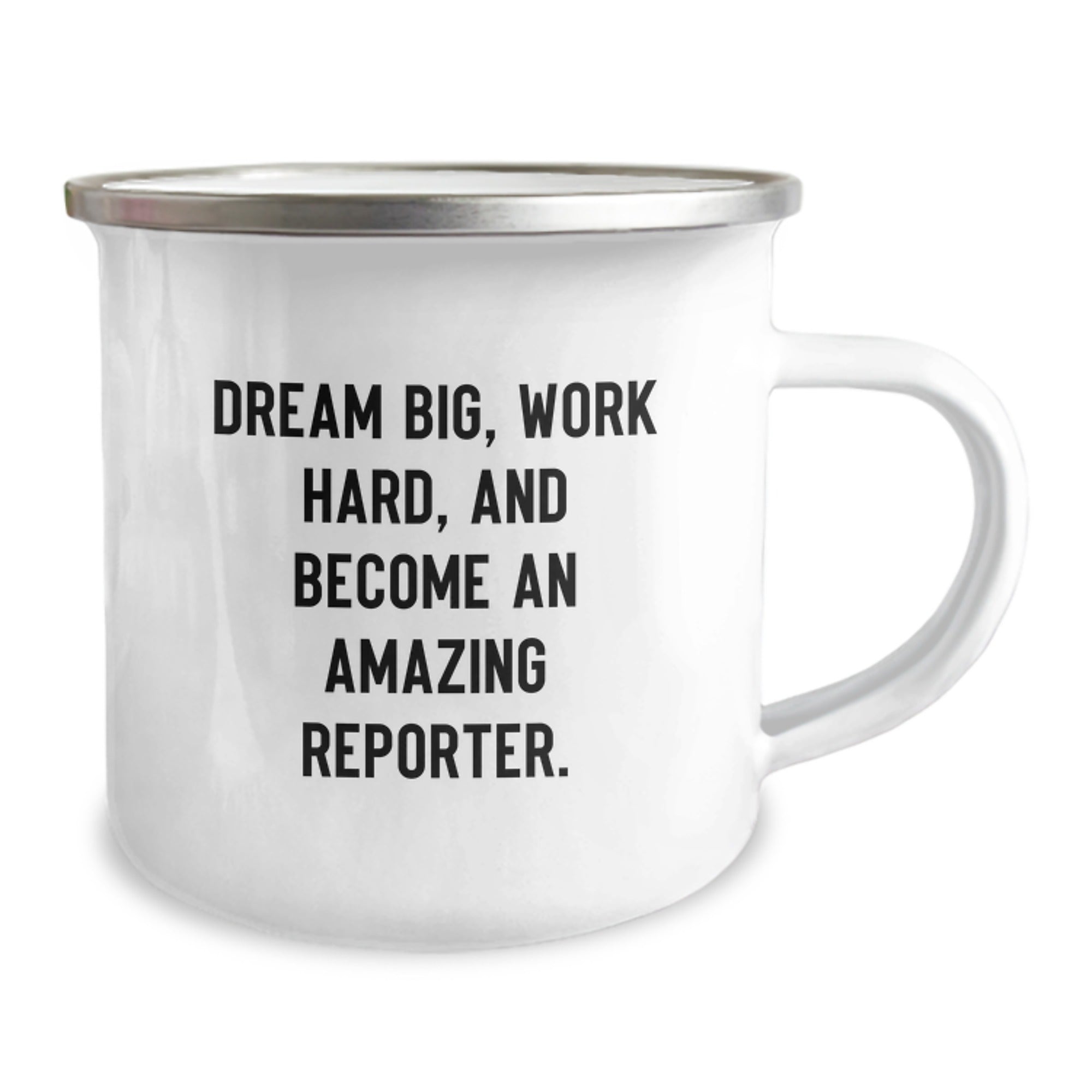 Funny Inspirational Gifts for Reporter Friends from Men Women Coworkers Family - Dream Big, Work Hard Camping Mug for Christmas - Image 2