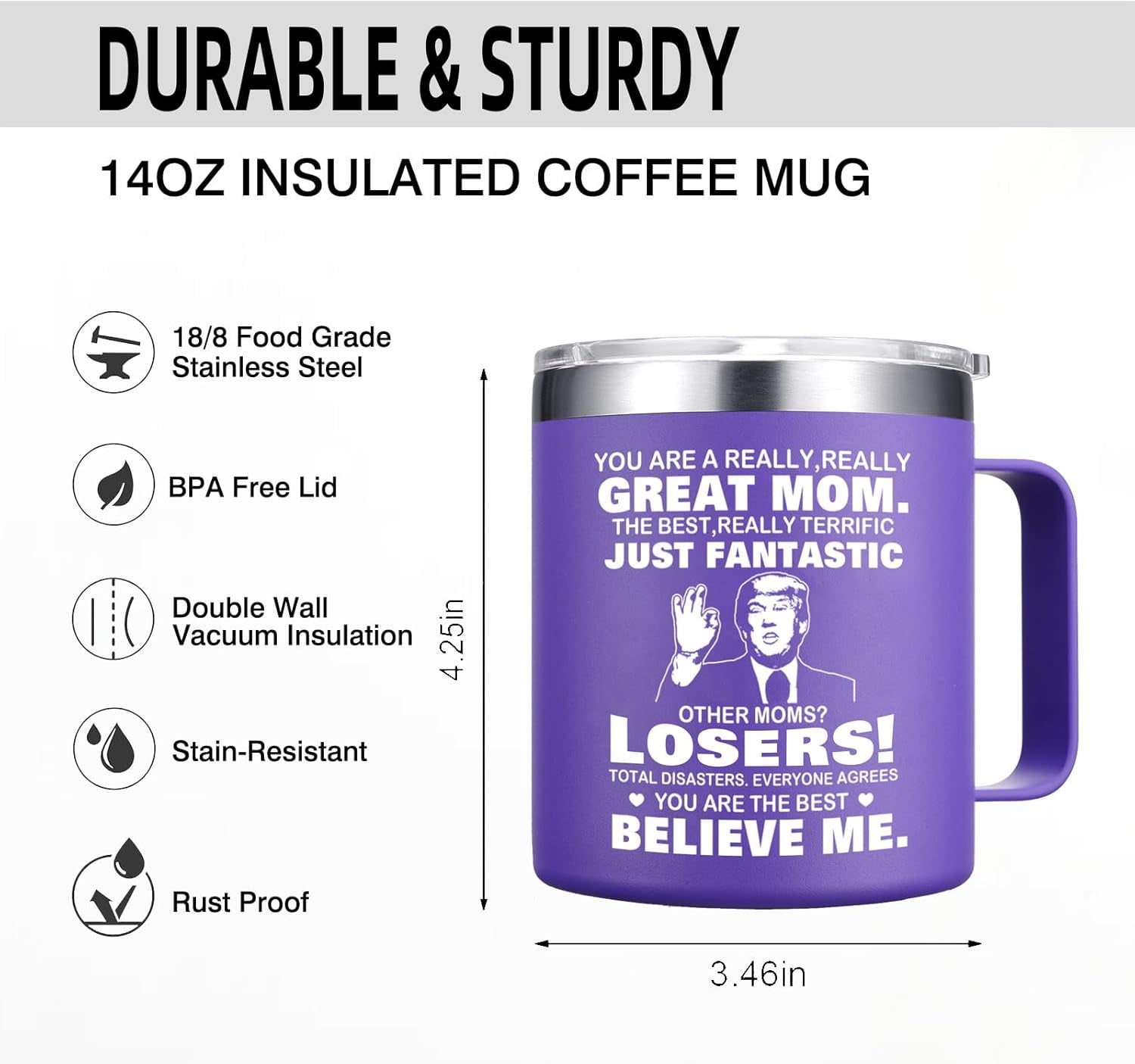 Mothers Day Mom Gifts from Daughter Son - You'Re a Really Great Moms Coffee Mug - Christmas Birthday Gifts for Mom Mother Women Wife (14OZ Purple)