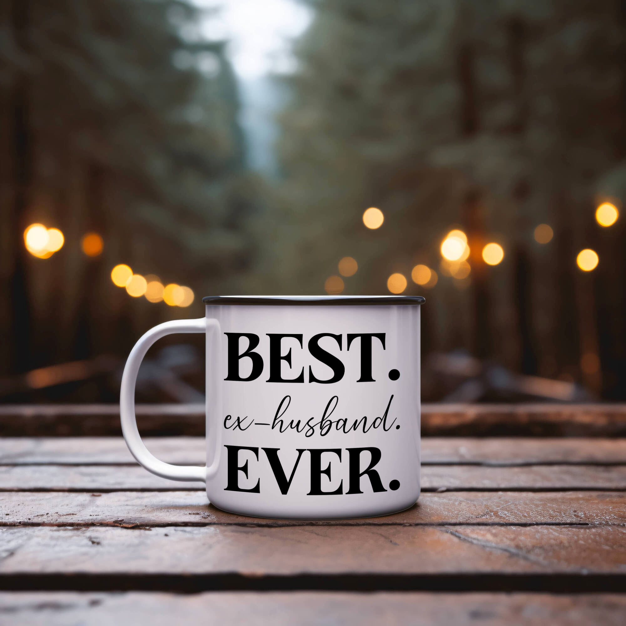 Best ex-husband Ever Coffee Mug, ex-husband Superlative 12oz White Enamel Camping Mug, Stainless Steel Mug Gift for ex-husband