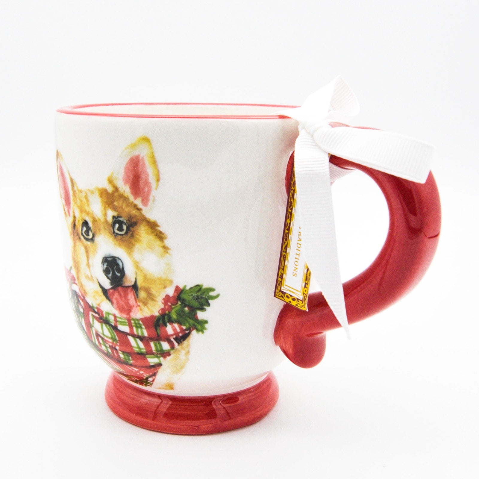 Christmas Corgi Mug, 16oz Ceramic Coffee Cup for Corgi Dog Lovers by Potter's Studio