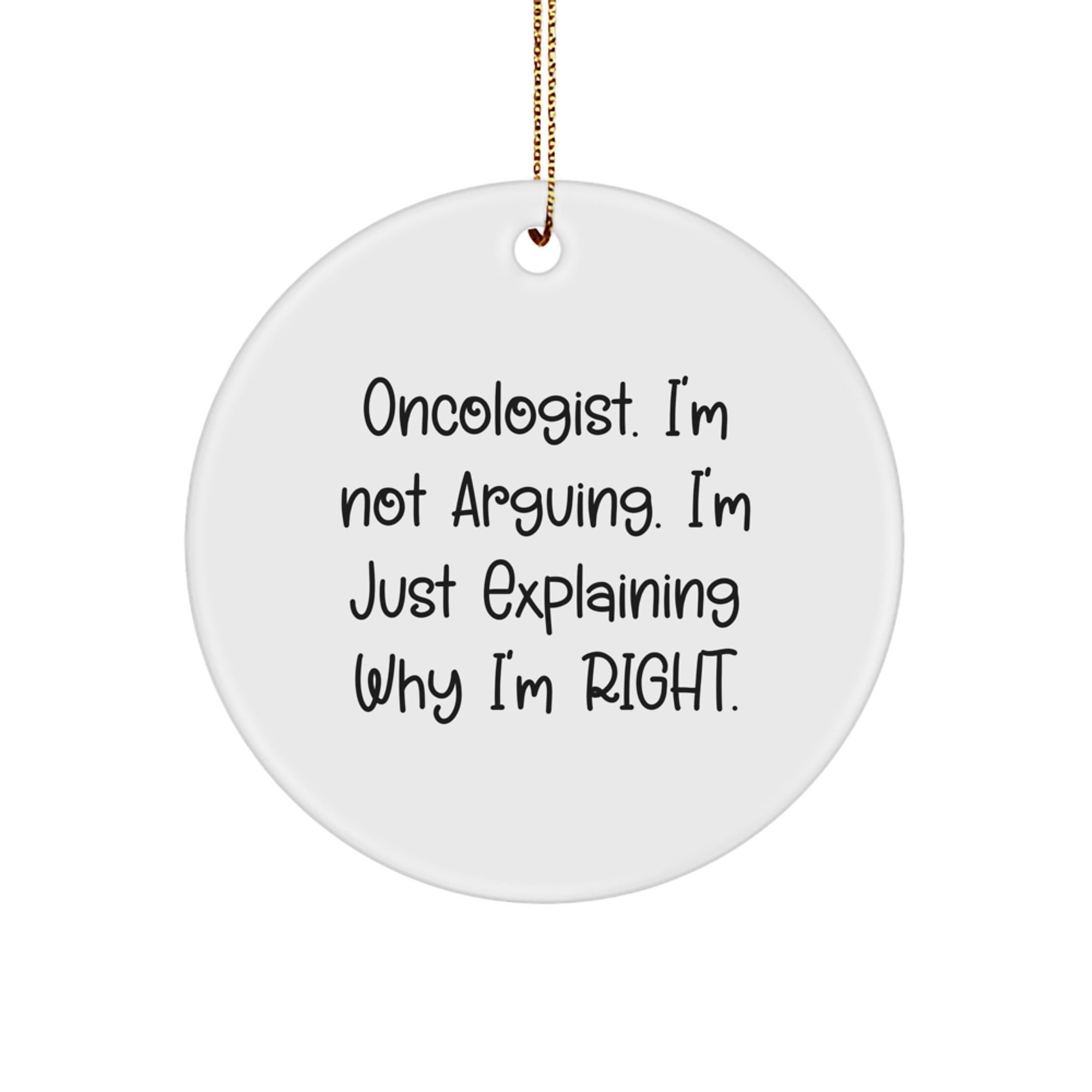 Novelty Oncologist Circle Ornament for Friends Christmas Gift with Humor