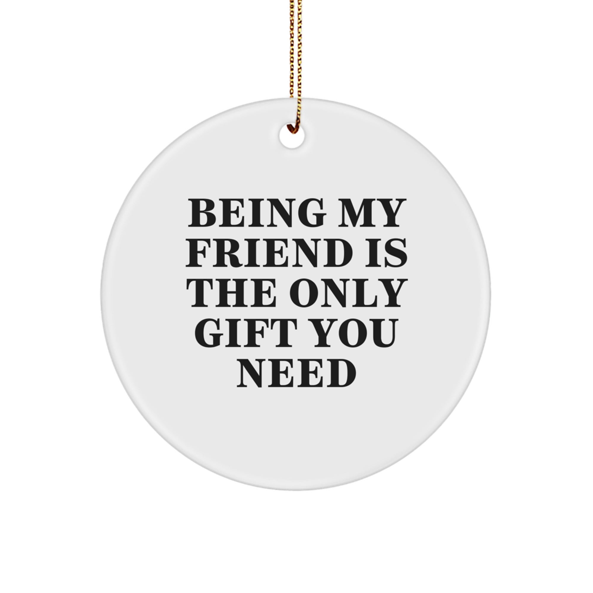Funny Christmas Unique Gifts from Friends - Circle Ornament Being My Friend Is The Only Gift You Need
