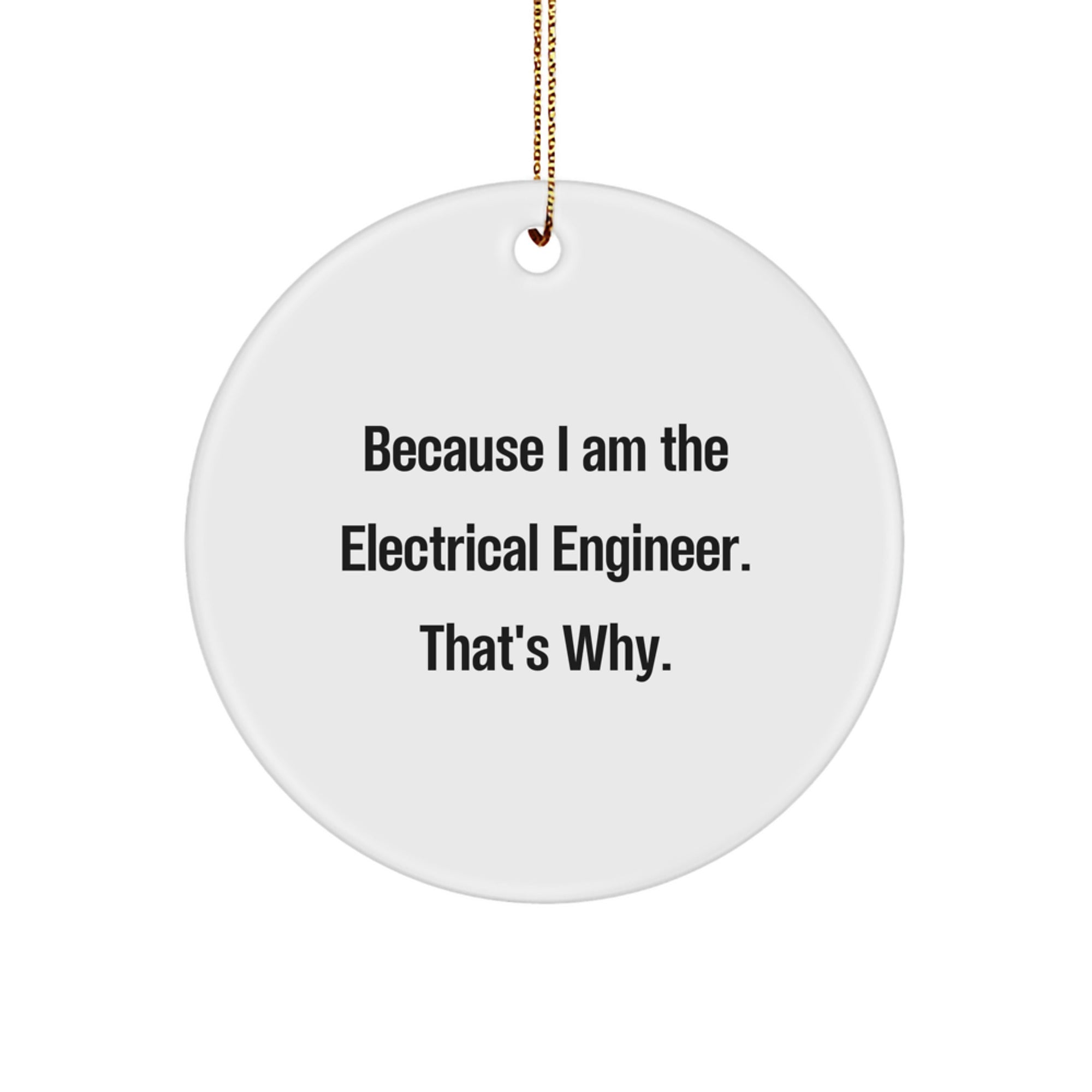 Funny Electrical Engineer Gifts from Men to Electrical Engineers for Christmas Unique Circle Ornament, Electrical Engineer Lover's Inspirational Quote