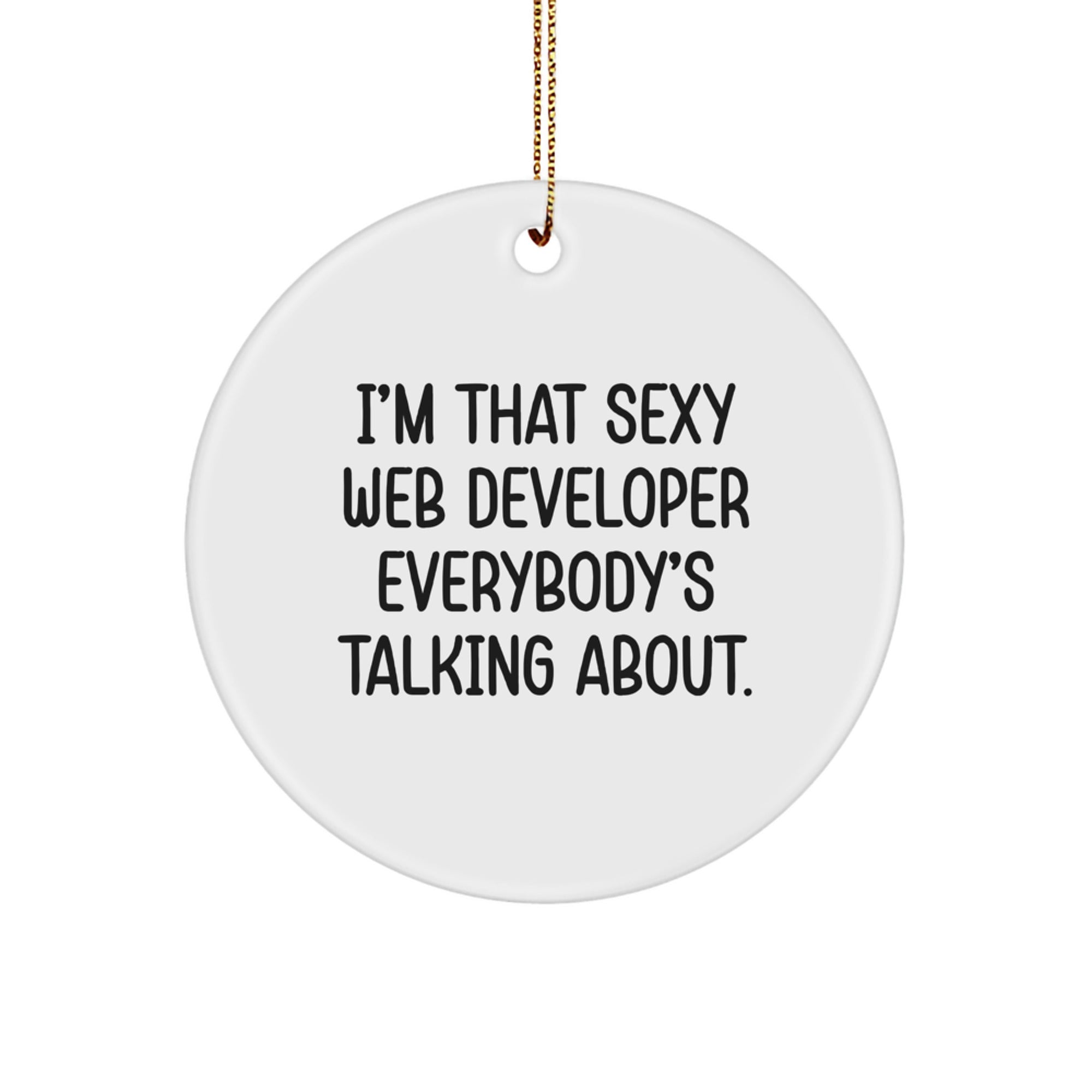 Sexy Web Developer Circle Ornament, Gifts from Friends and Family for Web Developers, Funny Christmas Ornament
