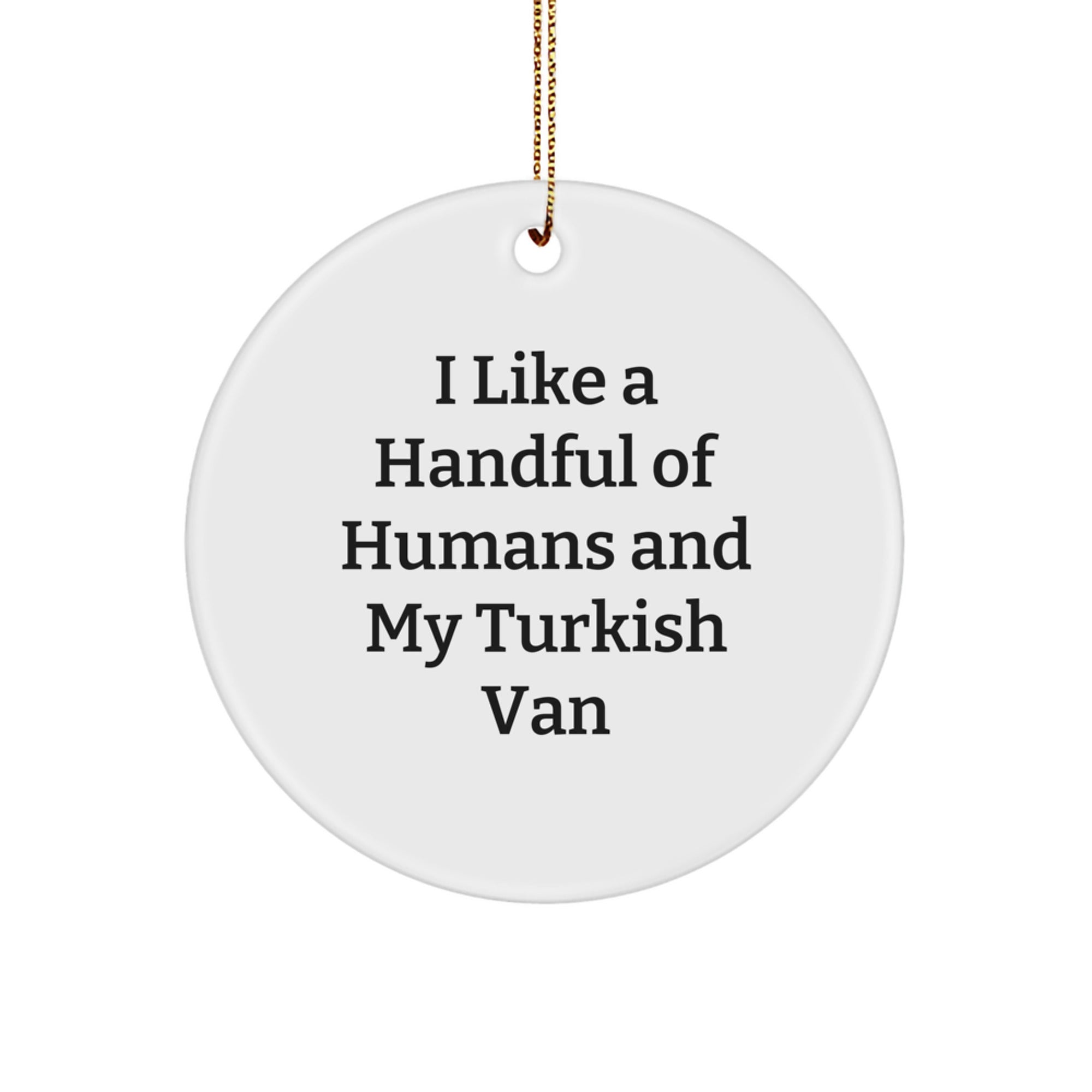 Fun and Cute Turkish Van Cat Circle Ornament, Gifts from Friends and Family for Turkish Van Cat Lovers, Christmas Unique Gifts