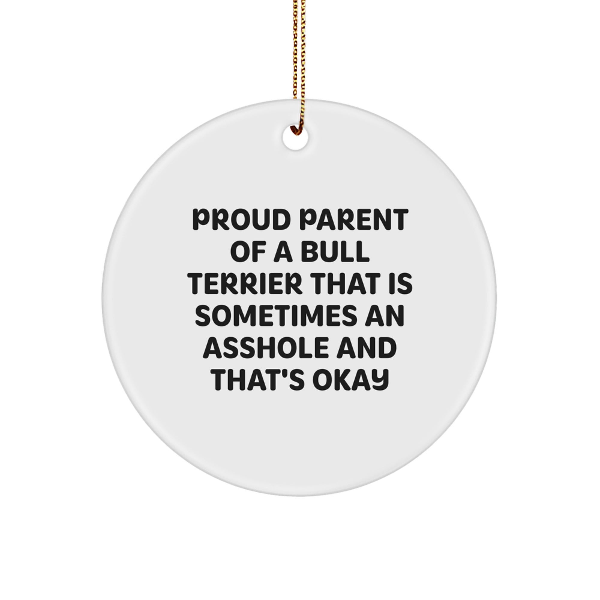 Bull Terrier Circle Ornament Favorite Kids Christmas Gift