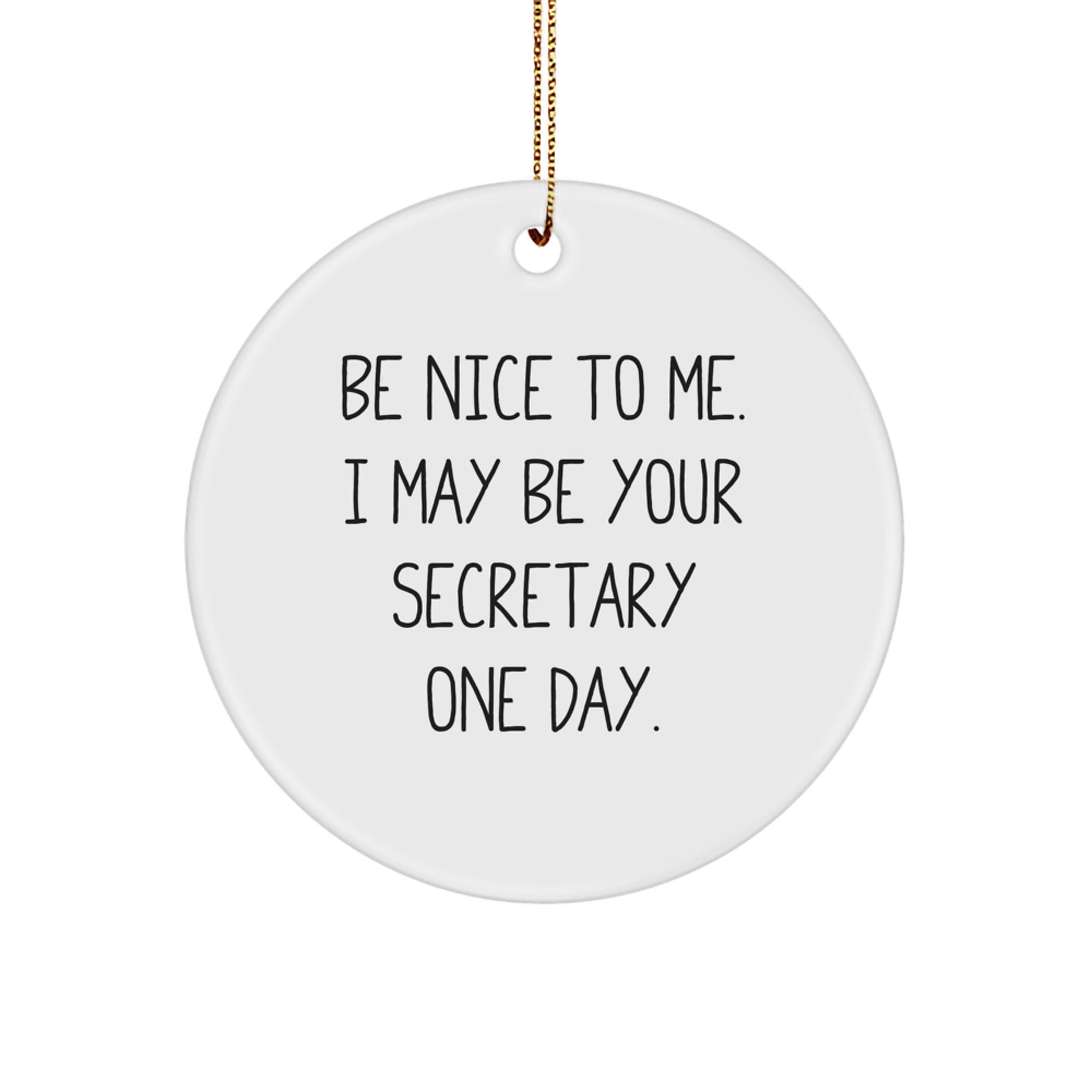 Funny Secretary Gifts from Men to Christmas Unique Secretary Circle Ornament for Women Secretaries