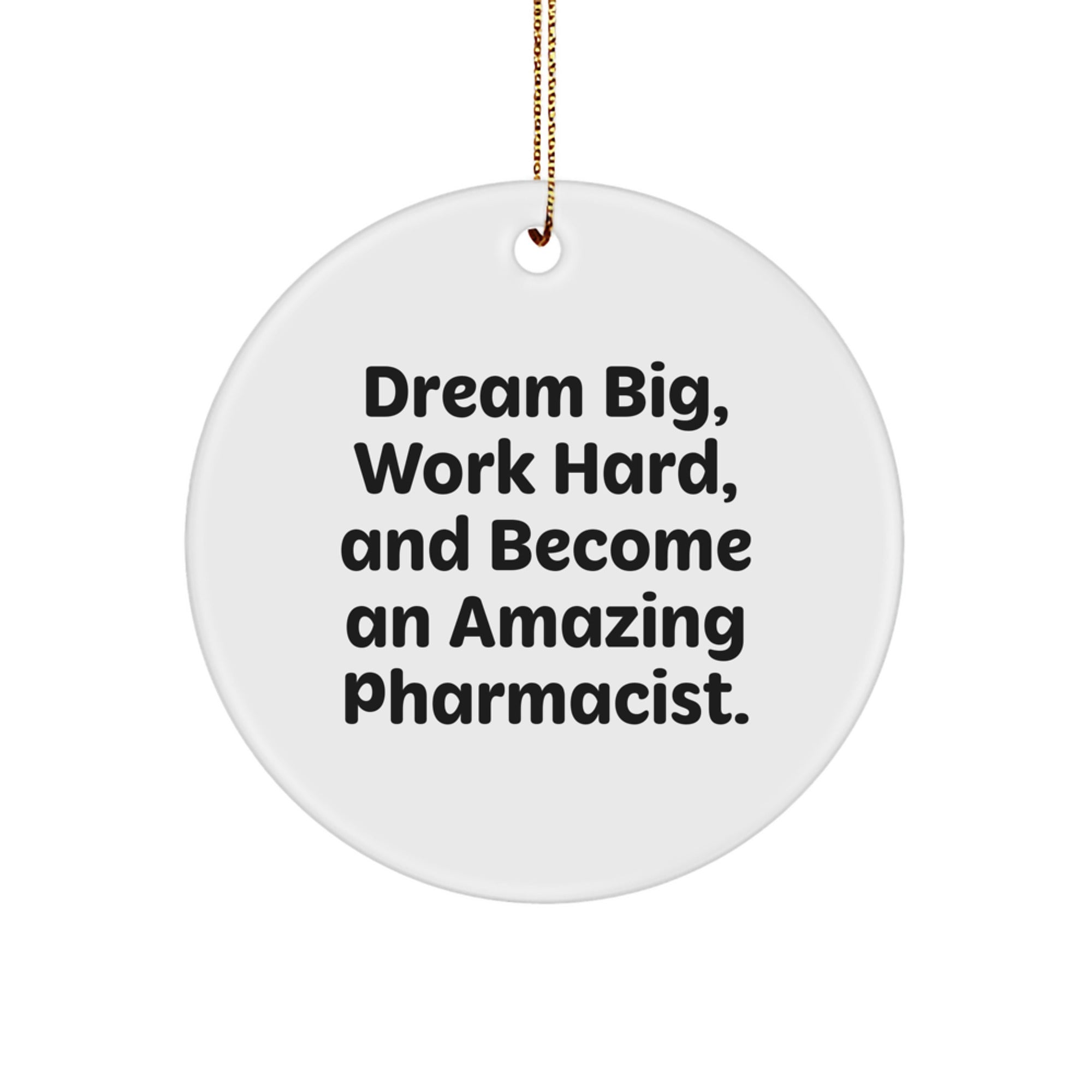 Dream Big Gifts for Pharmacist Christmas Circle Ornament Funny Quote, Inspirational Pharmacist Gifts from Friends, Coworkers, Family