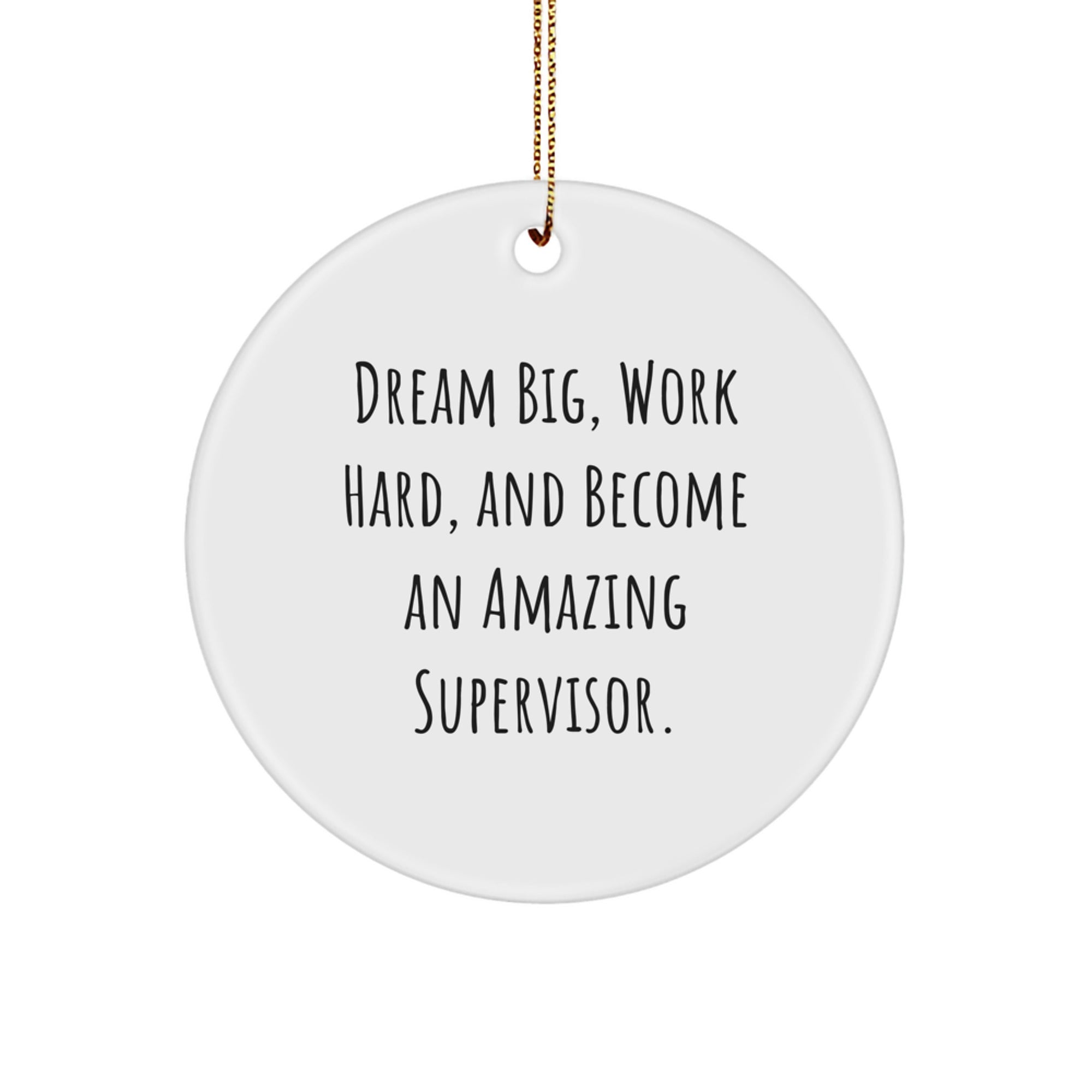 Unique Supervisor Gifts from Friends for Supervisor - Christmas Circle Ornament - Dream Big Work Hard Become Amazing Supervisor