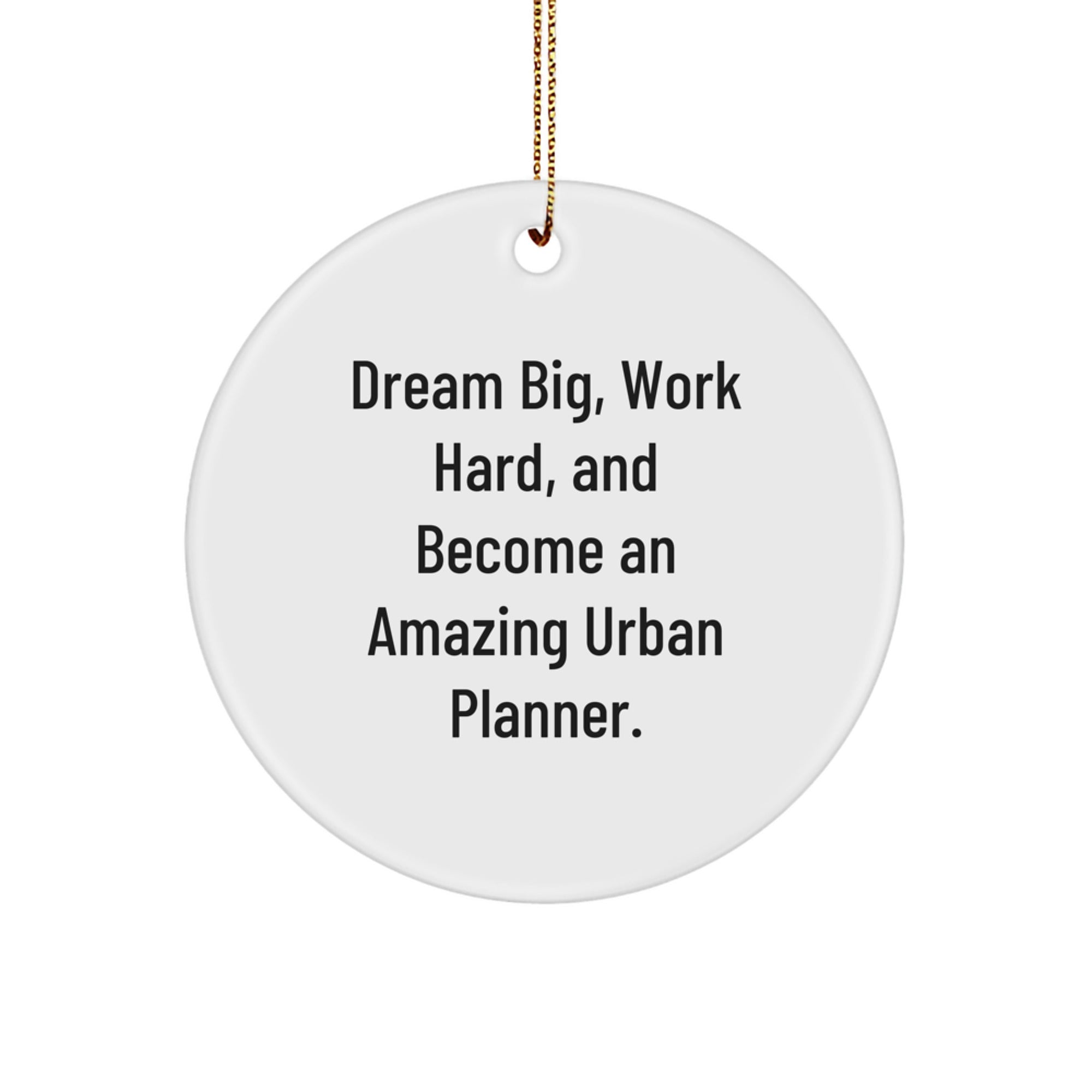 Dream Big Gifts from Friends and Family for the Amazing Urban Planner - Inspirational Circle Ornament for Christmas Unique Gifts - White