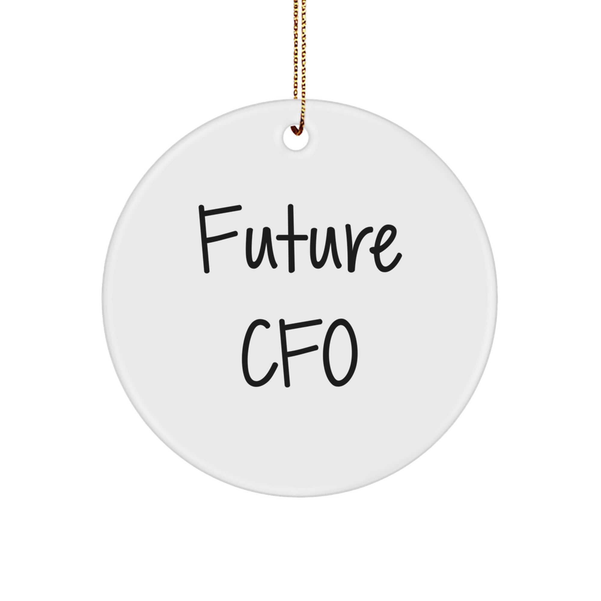 Funny Future CFO Christmas Unique Gifts from Men to Family - CFO Circle Ornament with Inspirational Quote - Unique Circle Ornaments for CFO Home Decor