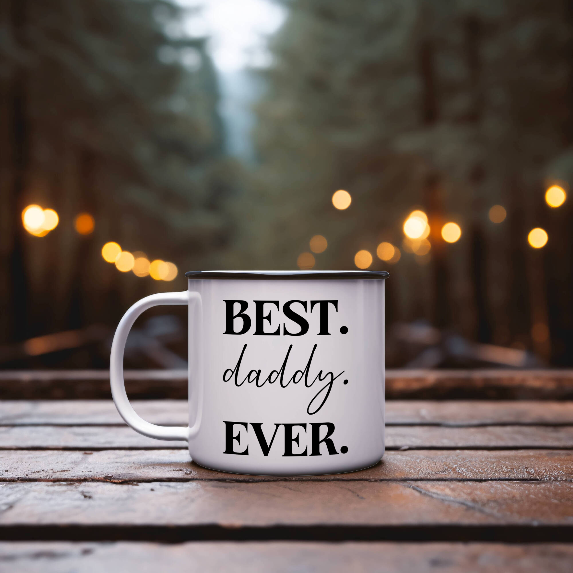 Best daddy Ever Coffee Mug, daddy Superlative 12oz White Enamel Camping Mug, Stainless Steel Mug Gift for daddy