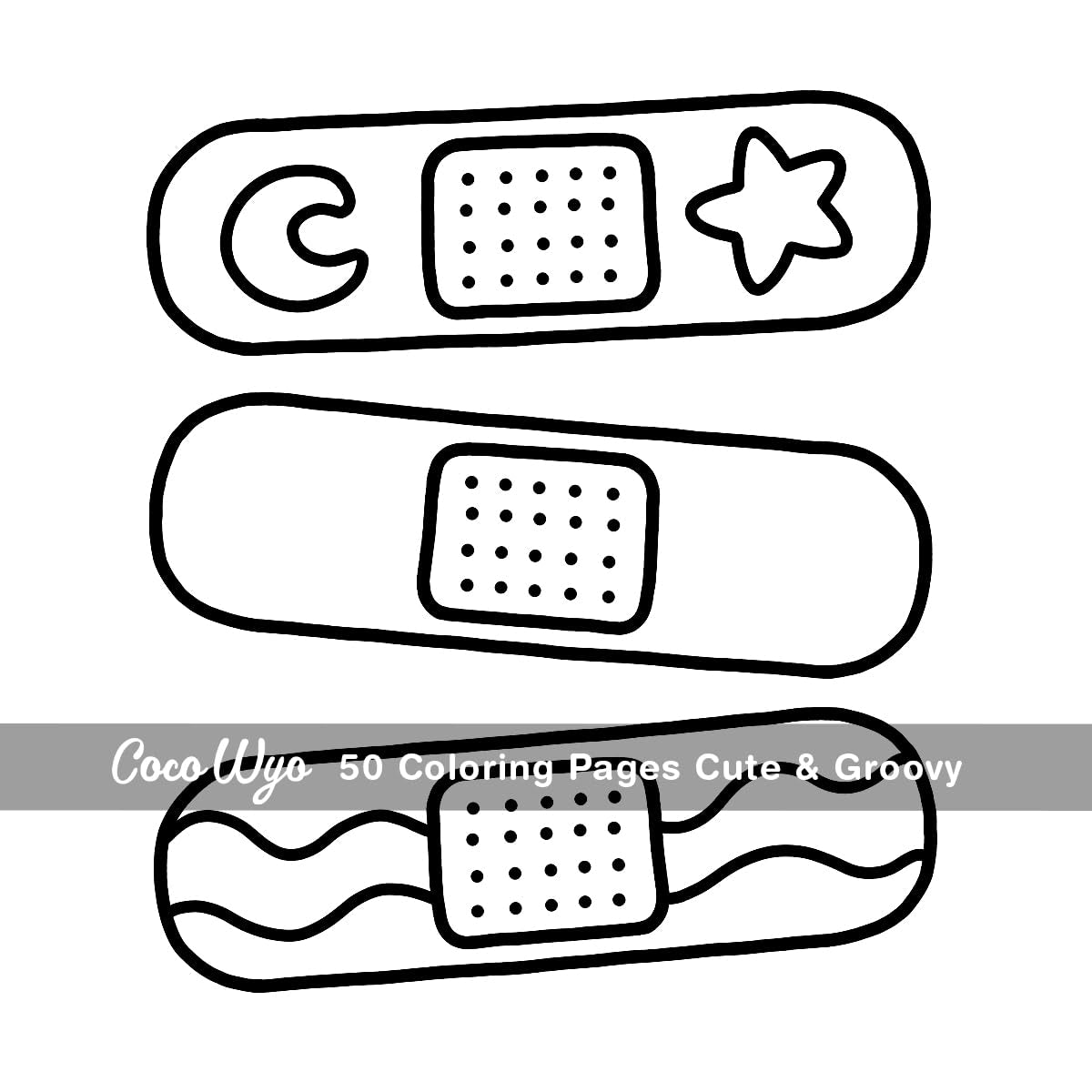 Cute & Groovy: Coloring Book for Adults and Kids, Bold and Easy, Simple and Big Designs for Relaxation Featuring Lovely Things (Bold & Easy Coloring)