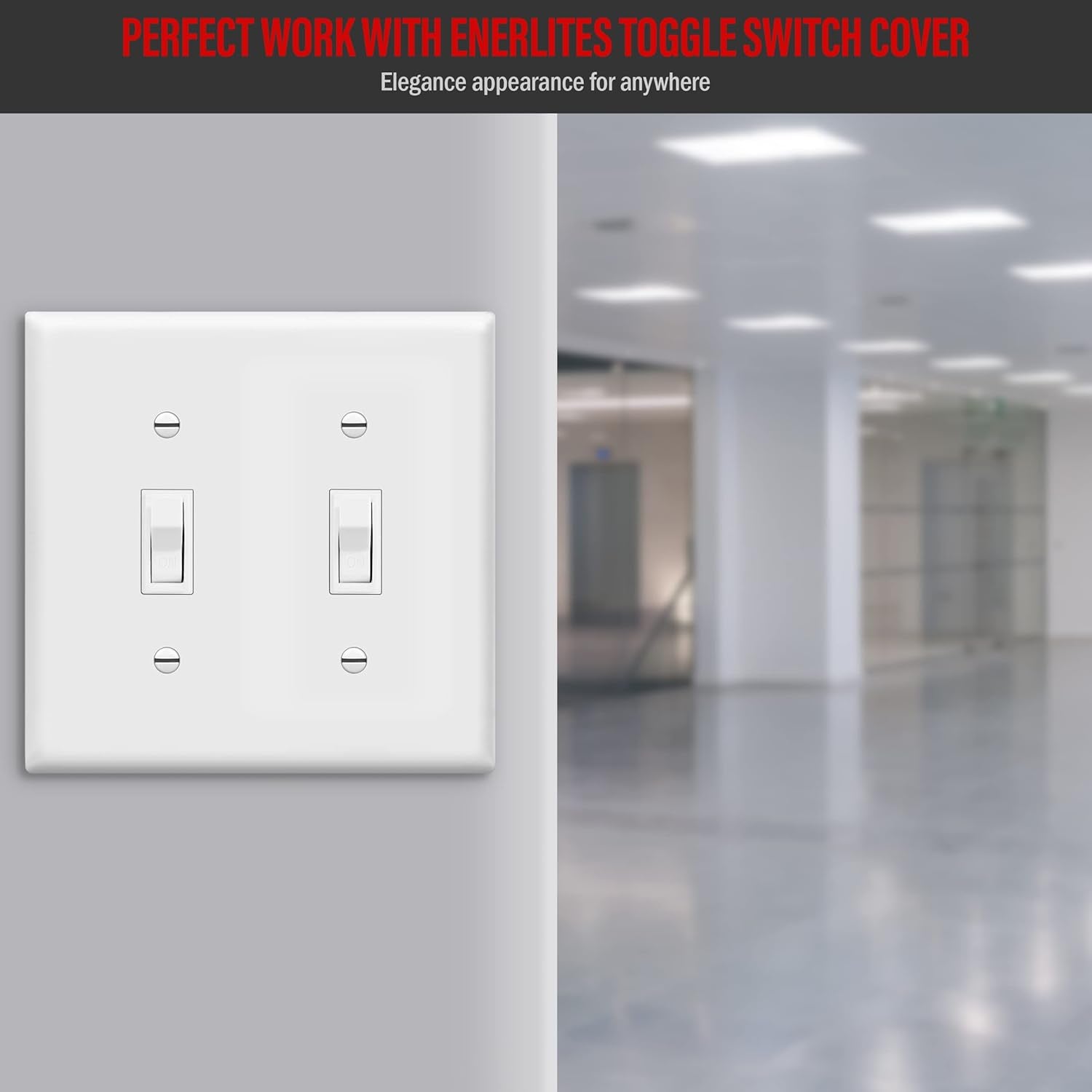 ENERLITES 20 Amp Toggle Light Switch, Single Pole, 20A 120-277V, Grounding Screw, Commercial Grade, UL Listed, 81200-W, White
