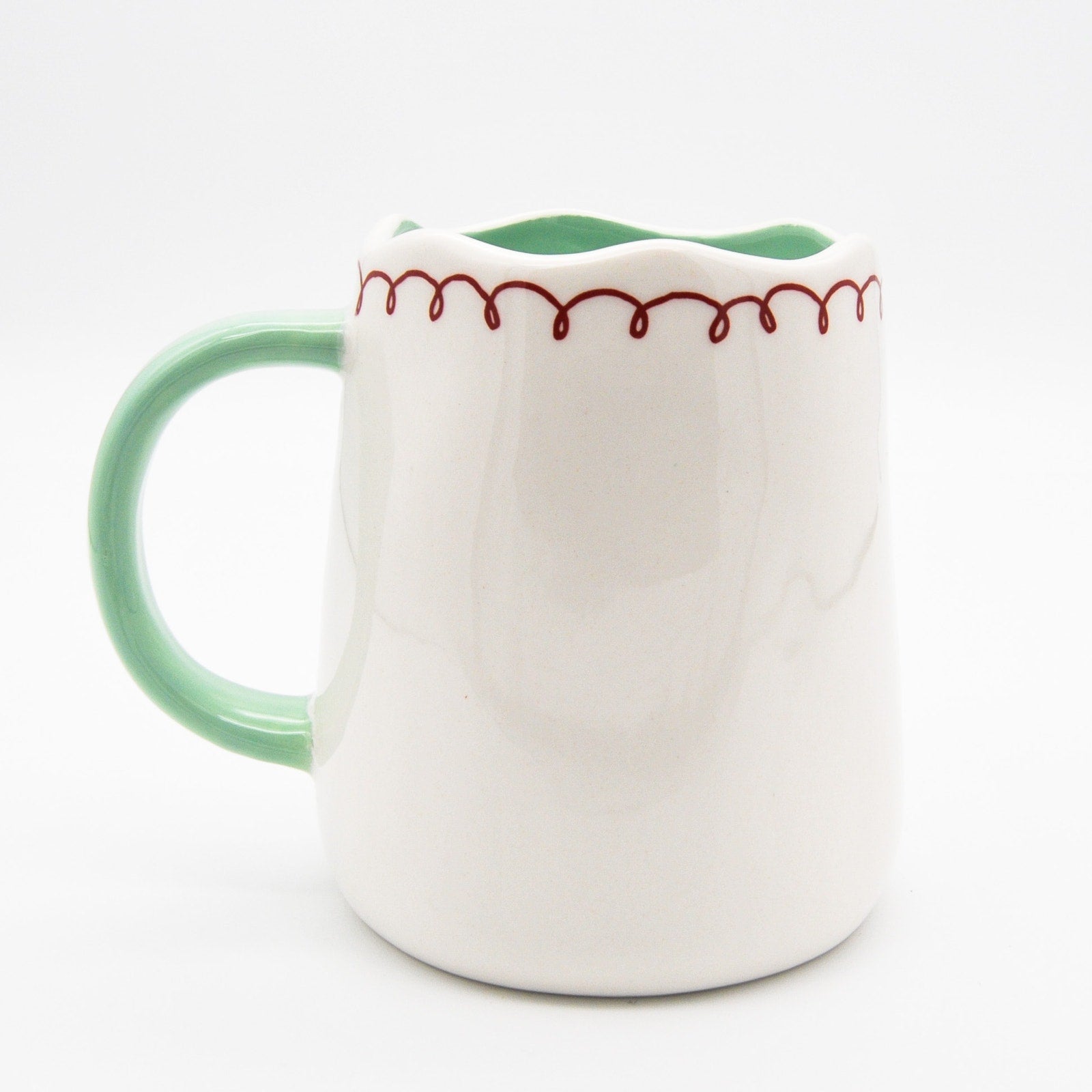 Rae Dunn Christmas Mug, Meowy Catmas 16oz Ceramic Coffee Cup for Cat Lovers