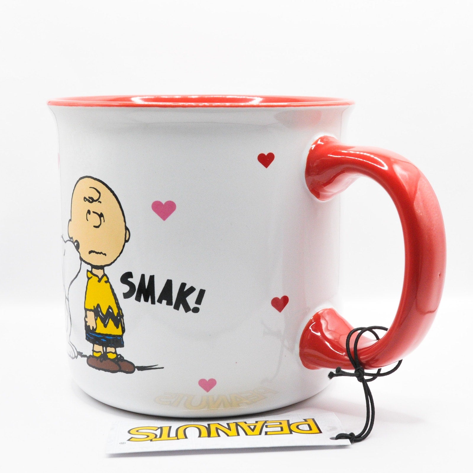 Peanuts Valentine's Day Mug, Snoopy and Charlie Brown, 20oz Ceramic Coffee Cup