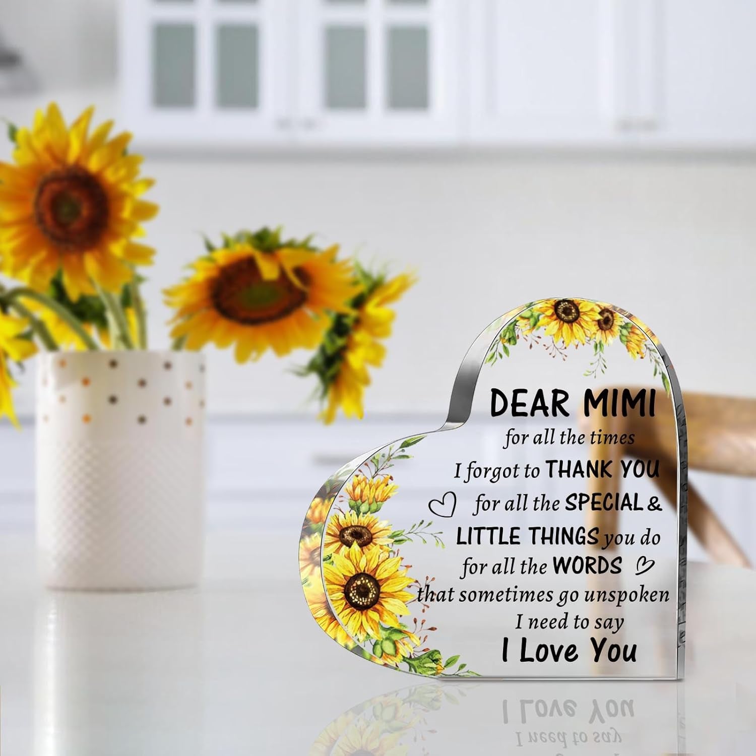 Mimi Mothers Day Gifts from Grandkids, to My Nana Acrylic Heart Sign Keepsake Presents, Birthday Christmas Valentines Day Gifts for Mimi Grandma Grandmother