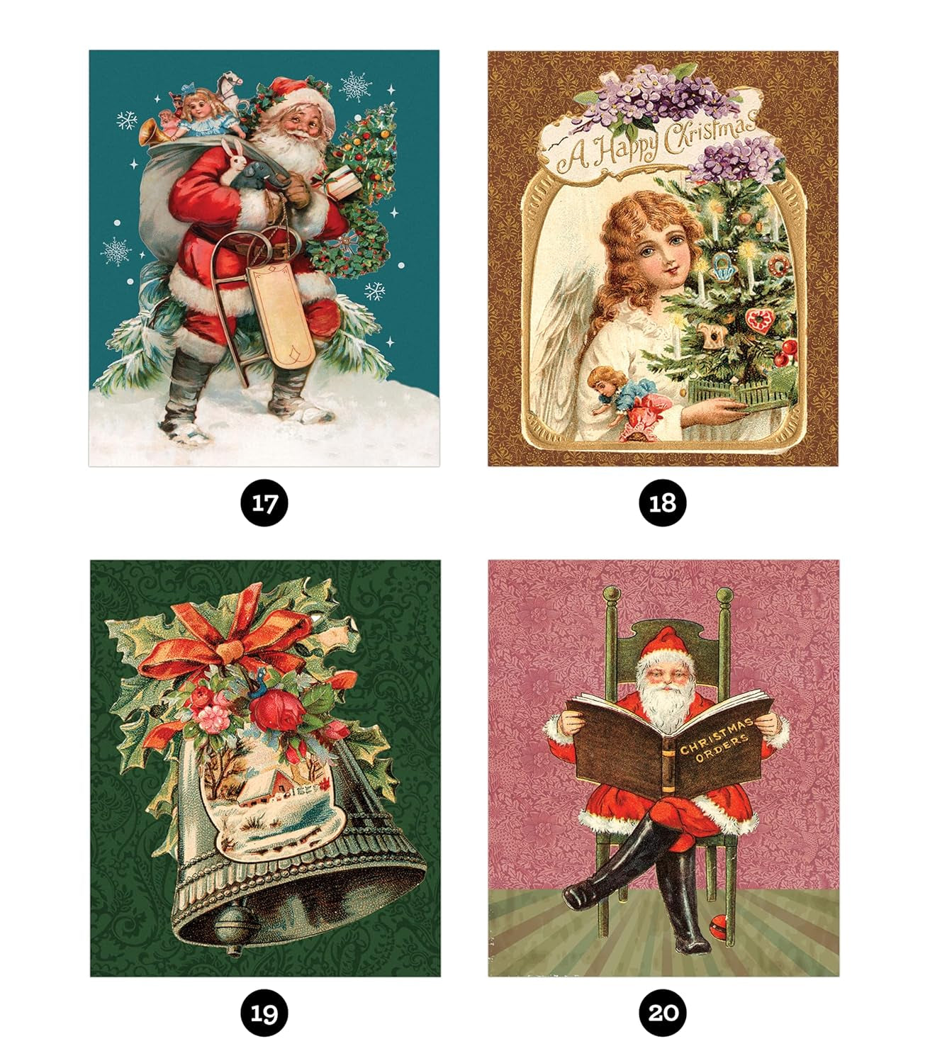 Brain Games - Sticker by Number - Vintage: Christmas (28 Images to Sticker)