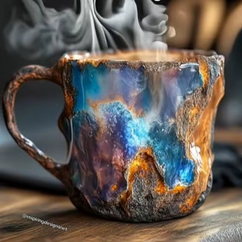 Mineral Crystal Coffee Mug – Resin Gemstone Style Cup