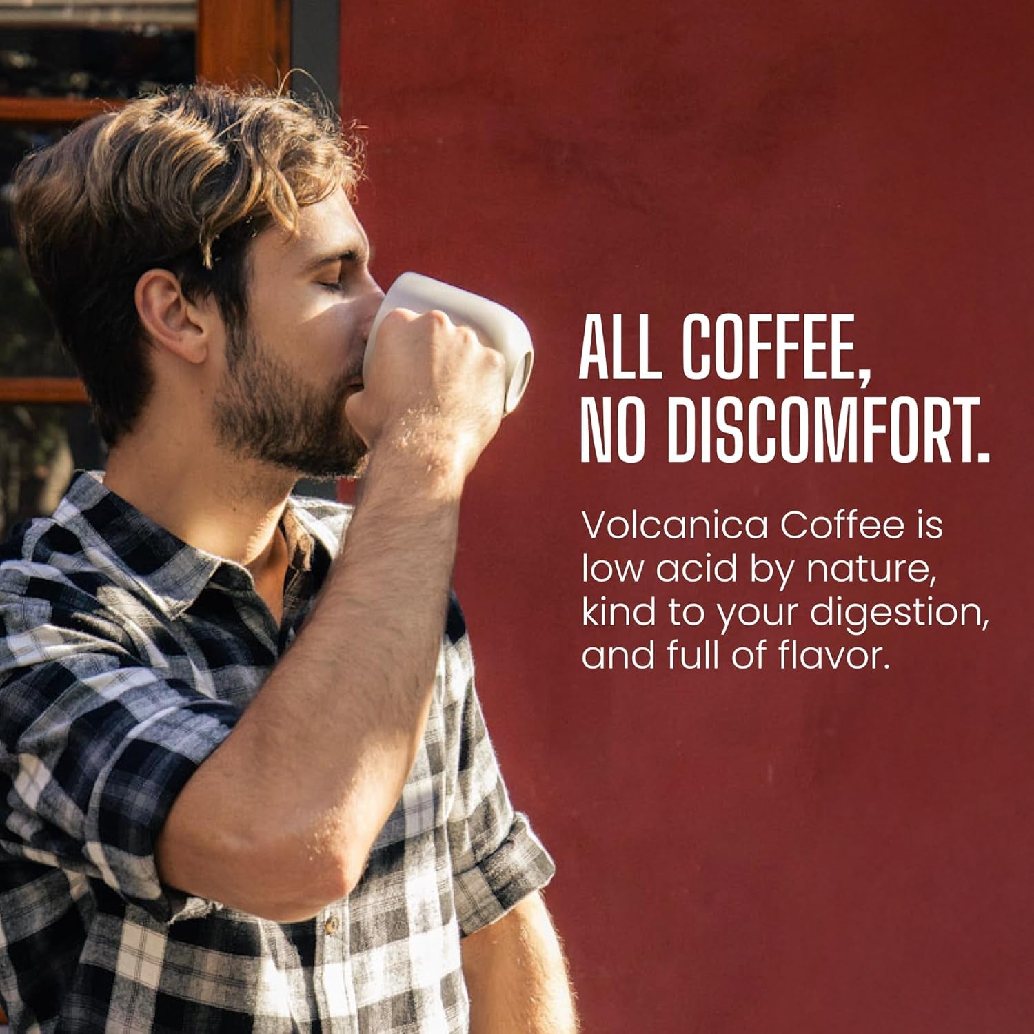 Low Acid Coffee, Blend of Natural Low Acidic Coffee, Ground, Medium Roast, Fresh Roasted, 11-Ounces