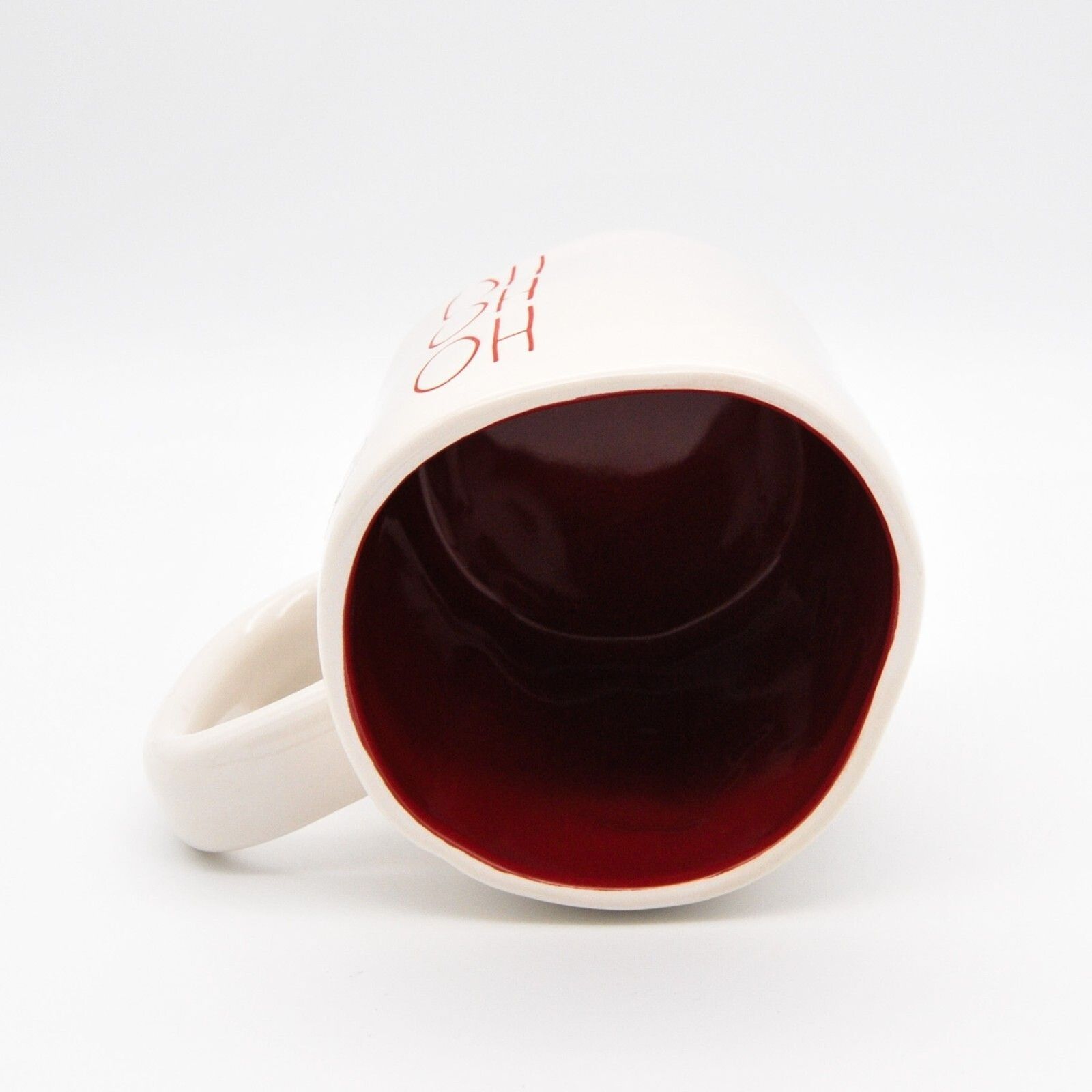 Rae Dunn Santa Mug, 16oz Ceramic Christmas Coffee Cup, Double-Sided Santa Mug