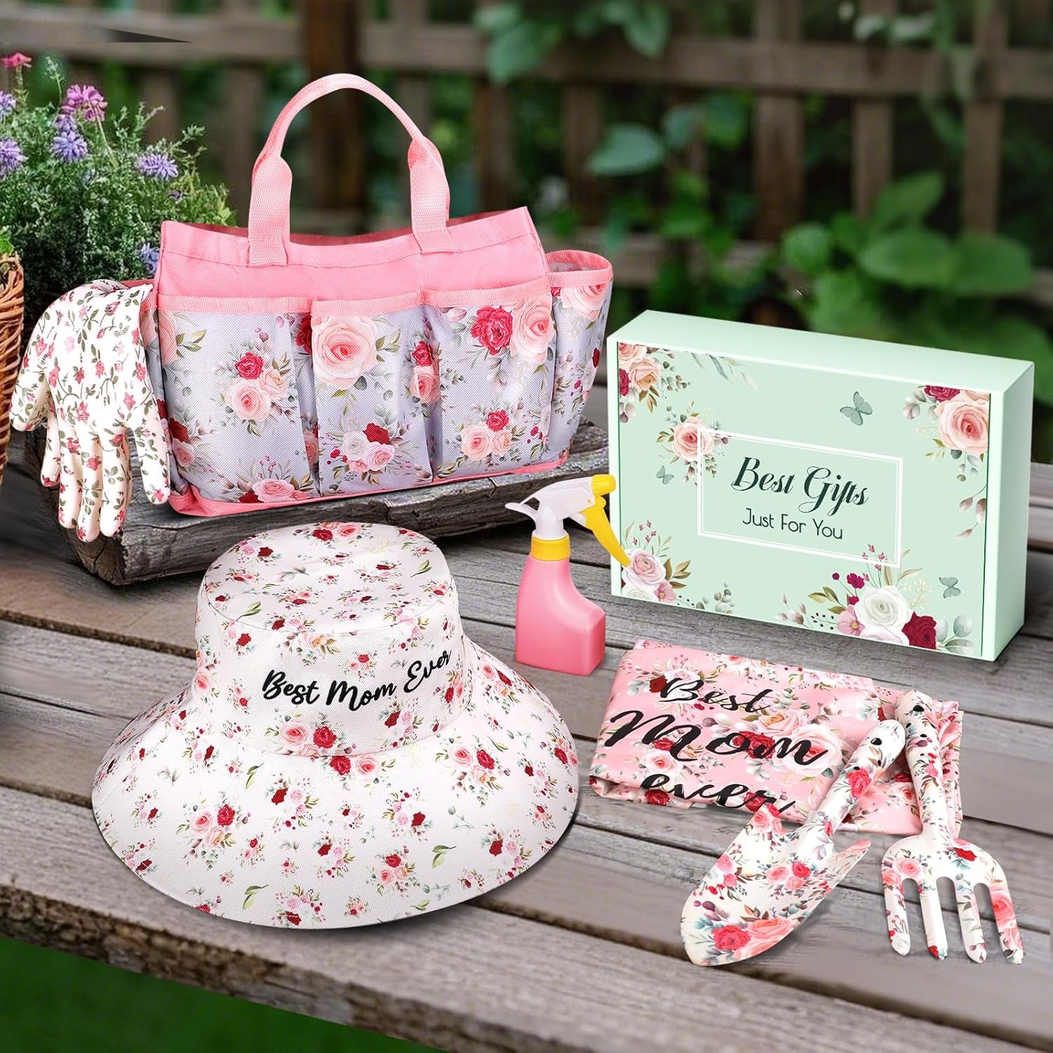Linkax Mothers Day Mom Gifts for Mothers Wife Daughter, 9-Piece Garden Tools Set Gifts for Adults Women, Spring Gardening Birthday Present for Her Wife Mama Friends Sister Ladies Plant Lovers