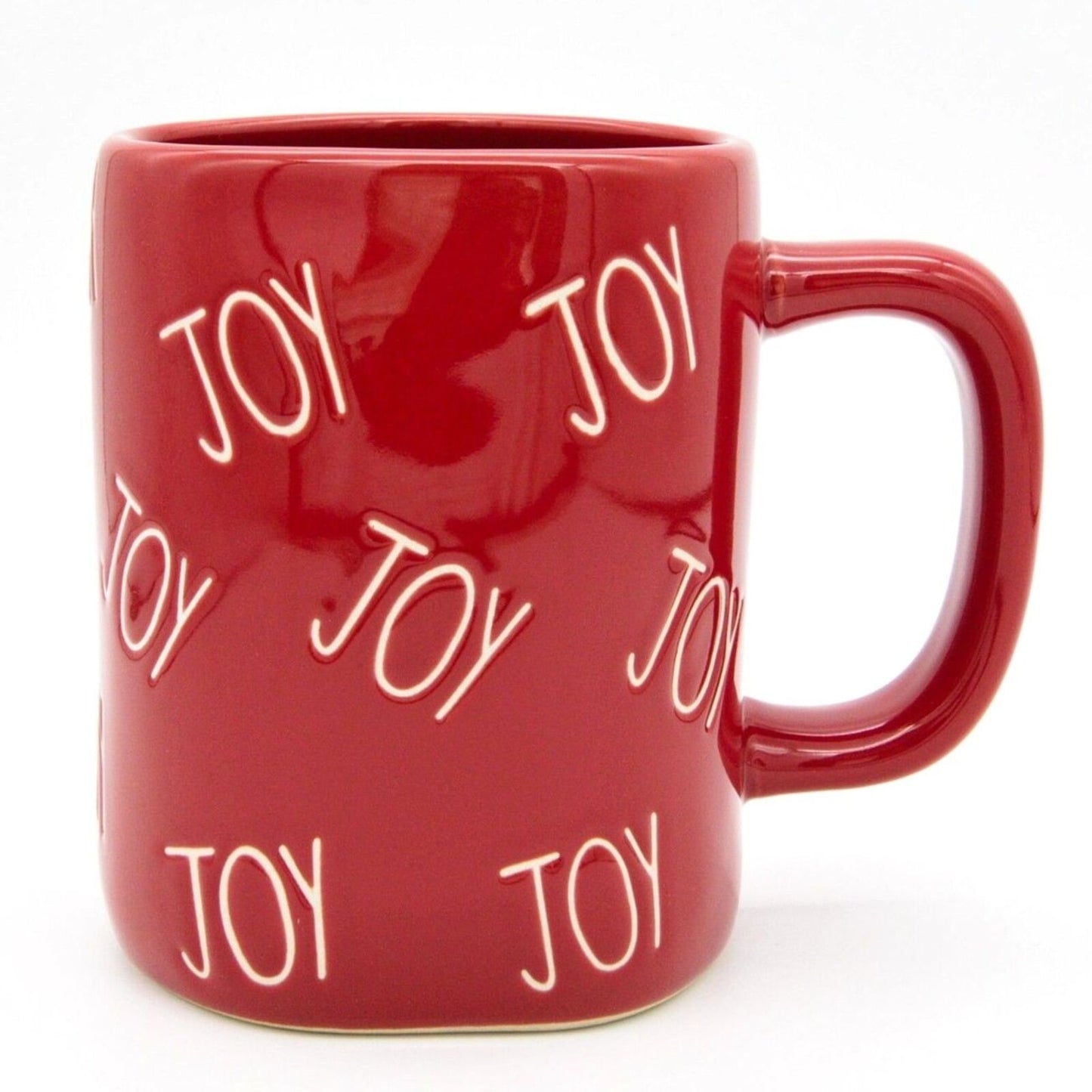 Red Rae Dunn Mug - Joy 16oz Ceramic Christmas Coffee Cup Gift For Mom - New