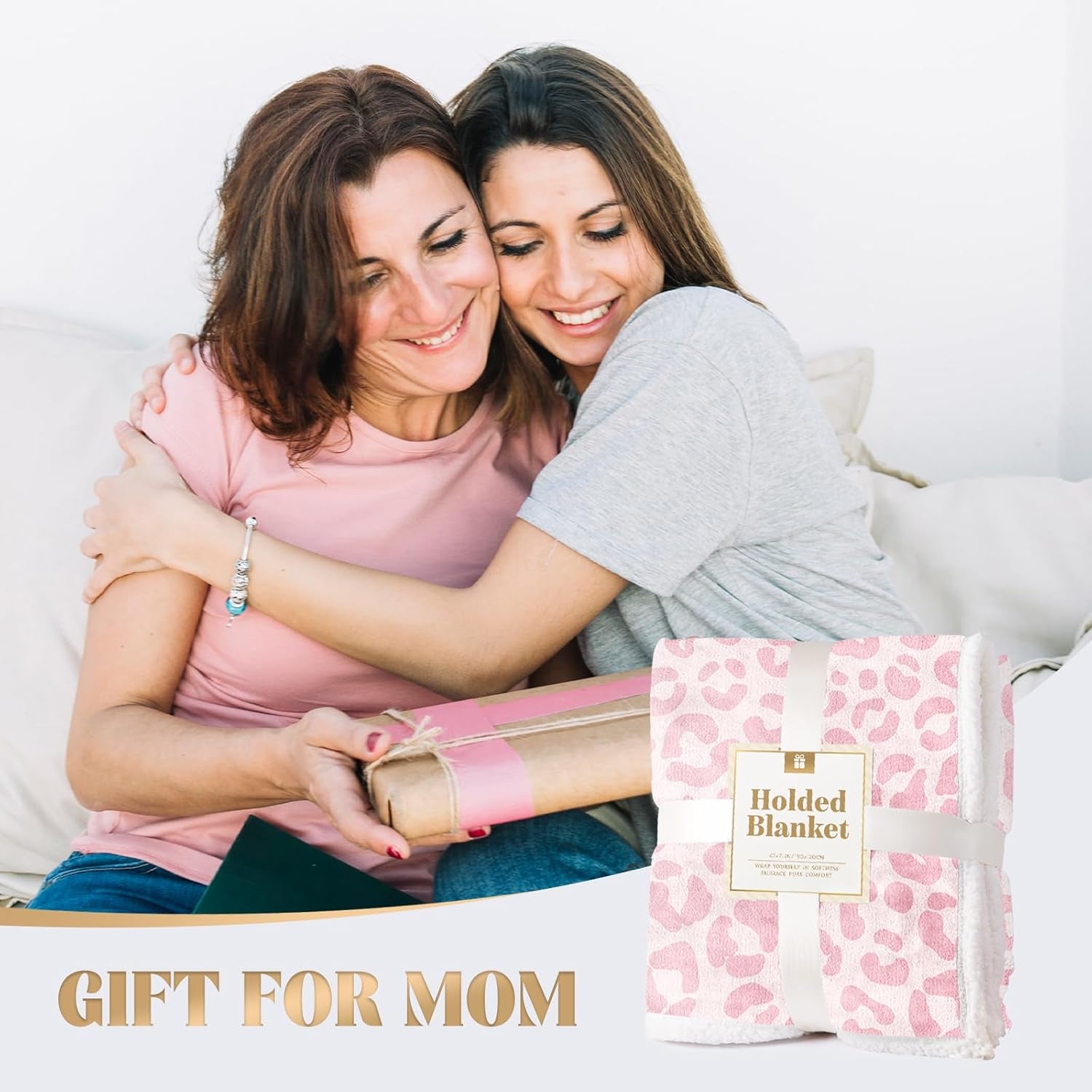 Gifts for Mom, Wearable Blanket with Leopard Print, Mothers Day, Birthday Mom Gifts from Daughter Son, Hooded Blanket