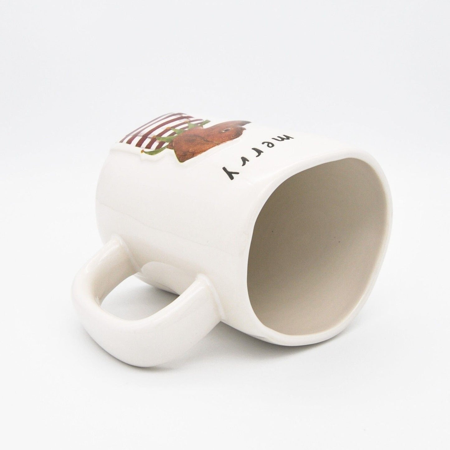 Rae Dunn Christmas Mug, Merry Dachshund Dog, 16oz Ceramic Coffee Mug