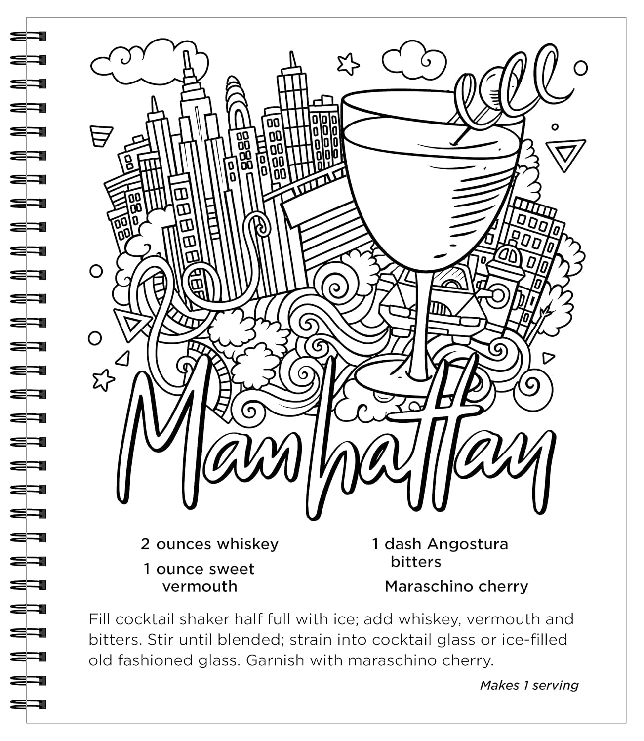 Cocktails & Coloring: 31 Coloring Pages with 23 Delicious Recipes (Color & Frame)