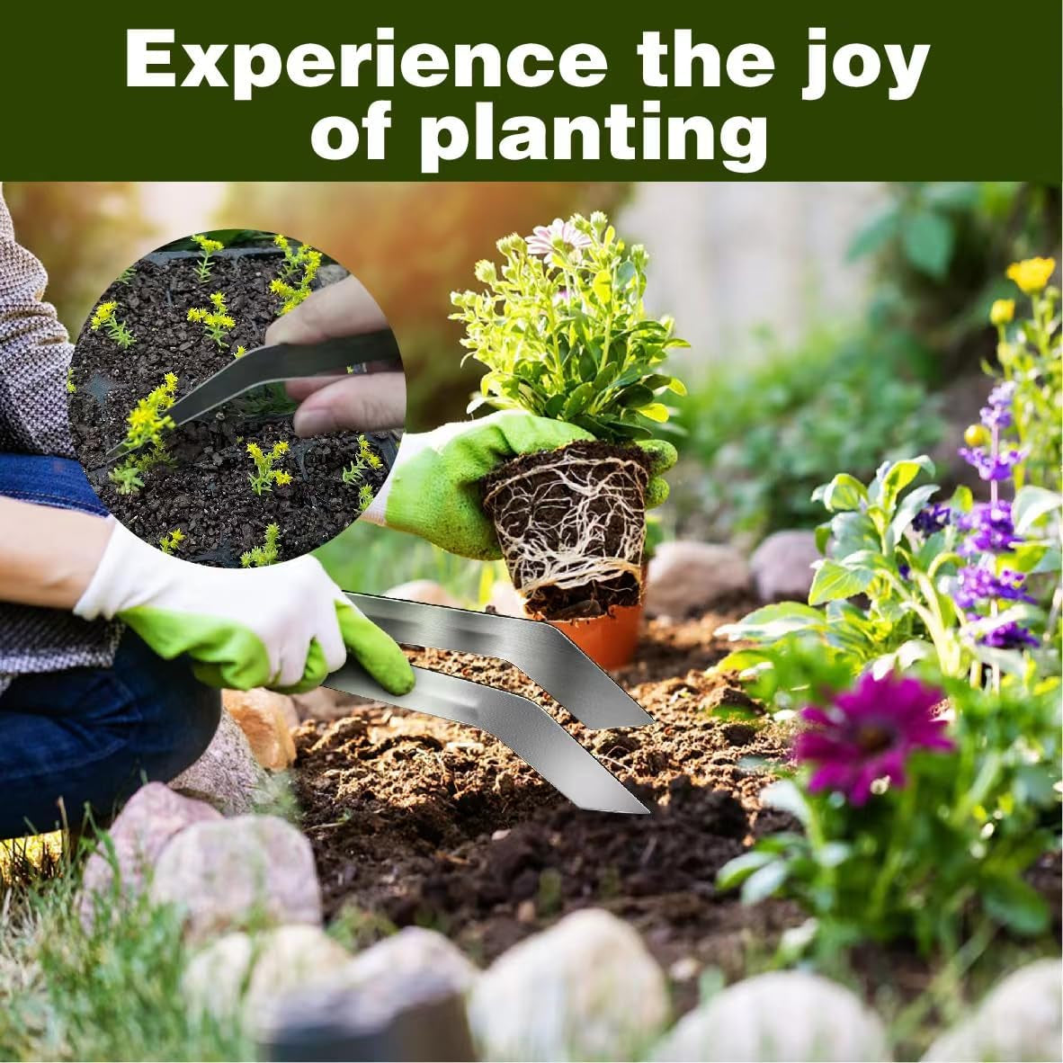 Seedling Transplanting Tongs,Small Seedling Tongs Transplanting Tool Horticultural Plant Transplants Protect Plant Roots to Minimize Damage (S/L 2Pcs)