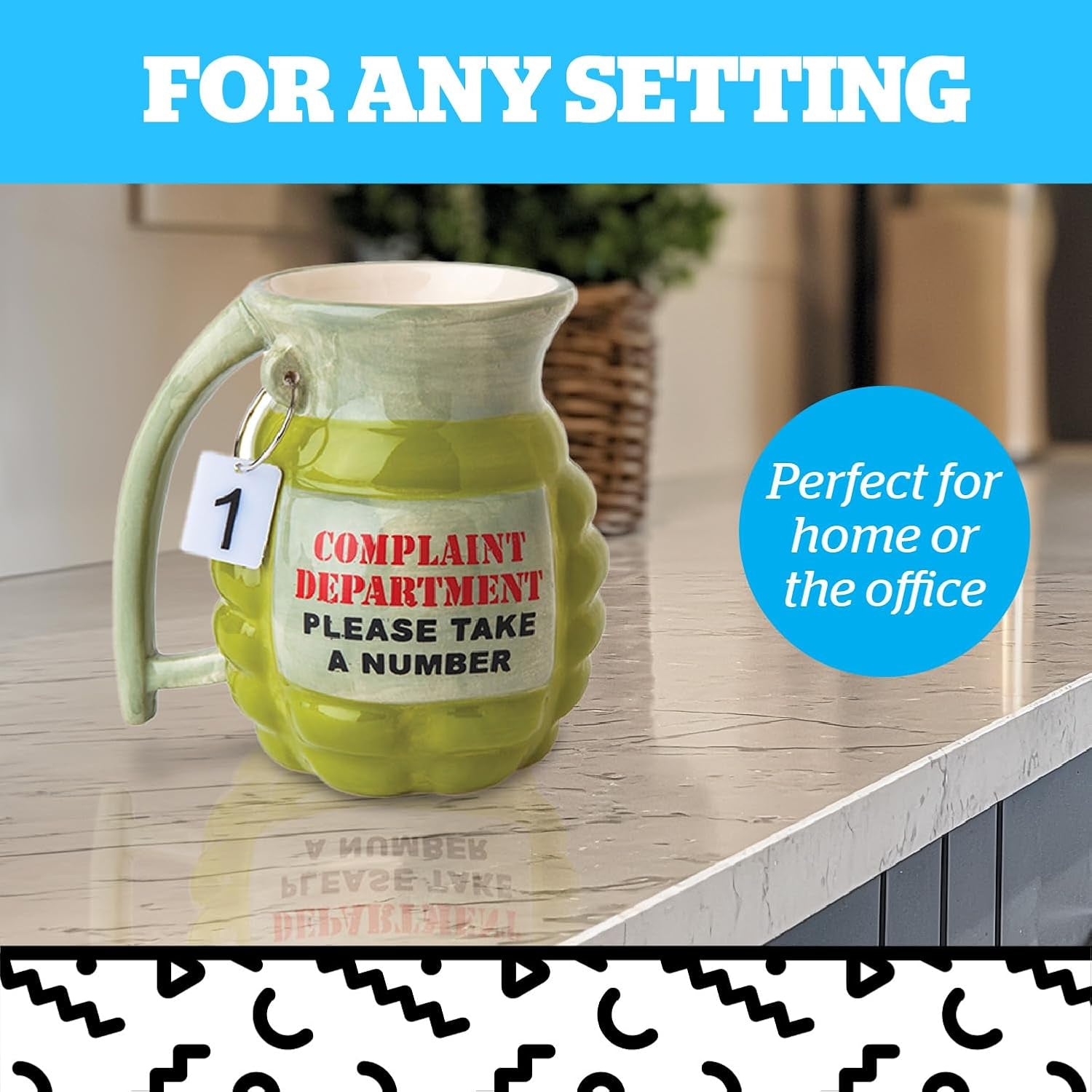 Grenade Coffee Mug – Take a Number Funny Office Mug (16oz)