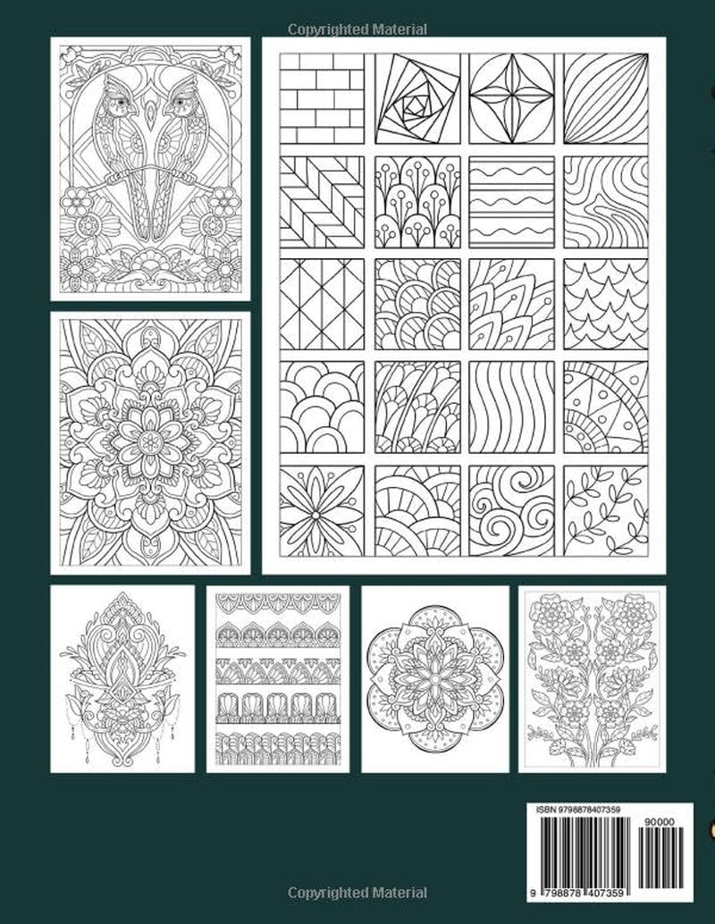 Mindful Patterns: Adult Coloring Book with Easy and Relieving Mandala Style Pattern for Stress Relief and Relaxation